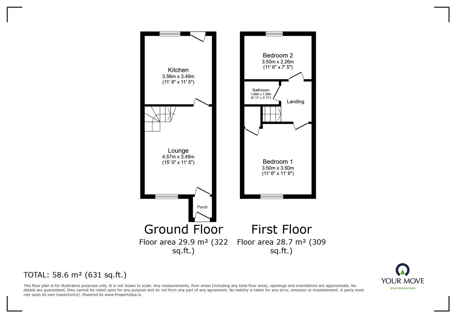 Floorplan of 2 bedroom Semi Detached House to rent, New Road, Gobowen, Shropshire, SY11