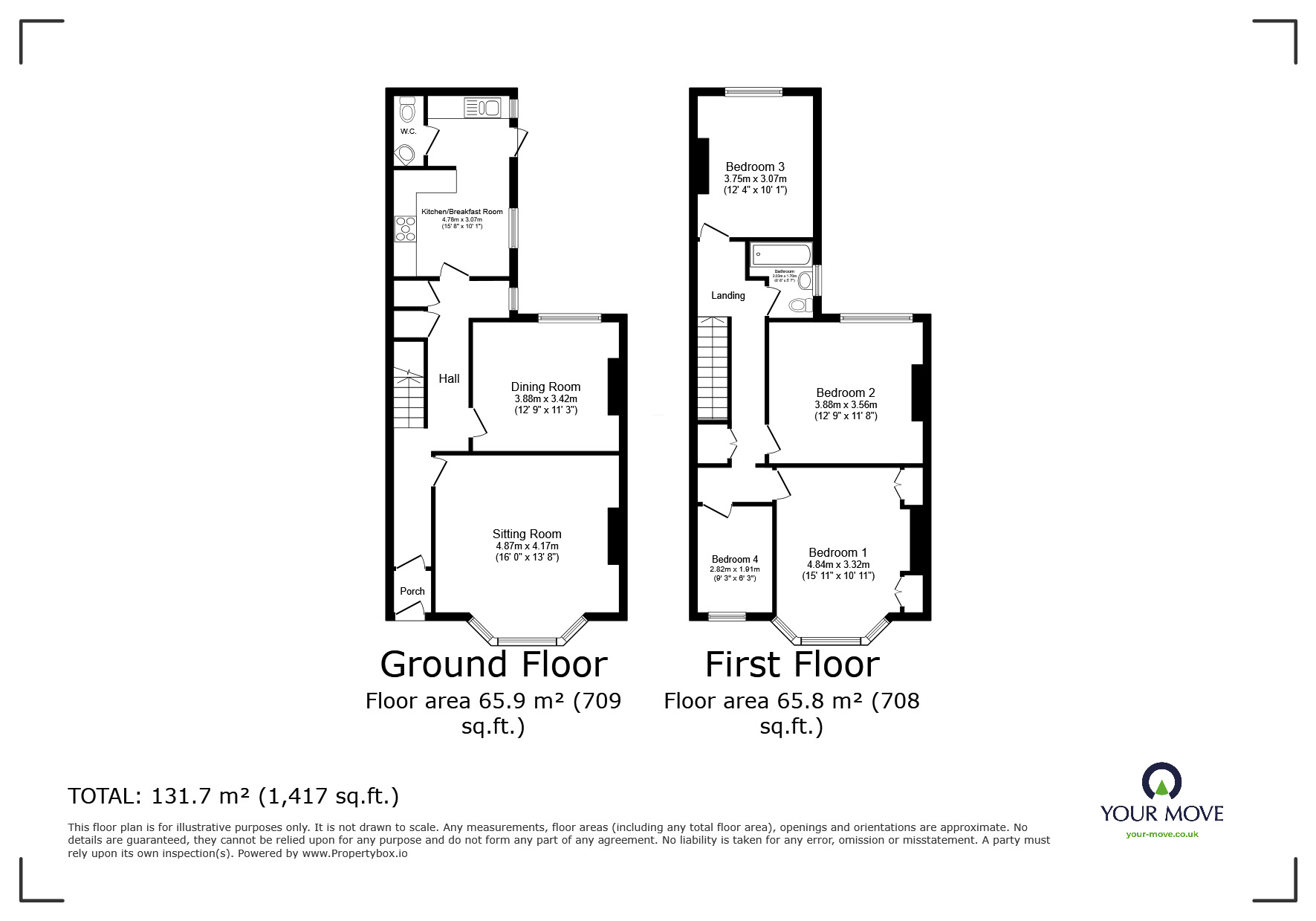 Floorplan of 4 bedroom Mid Terrace House for sale, Beaumont Road, Plymouth, Devon, PL4