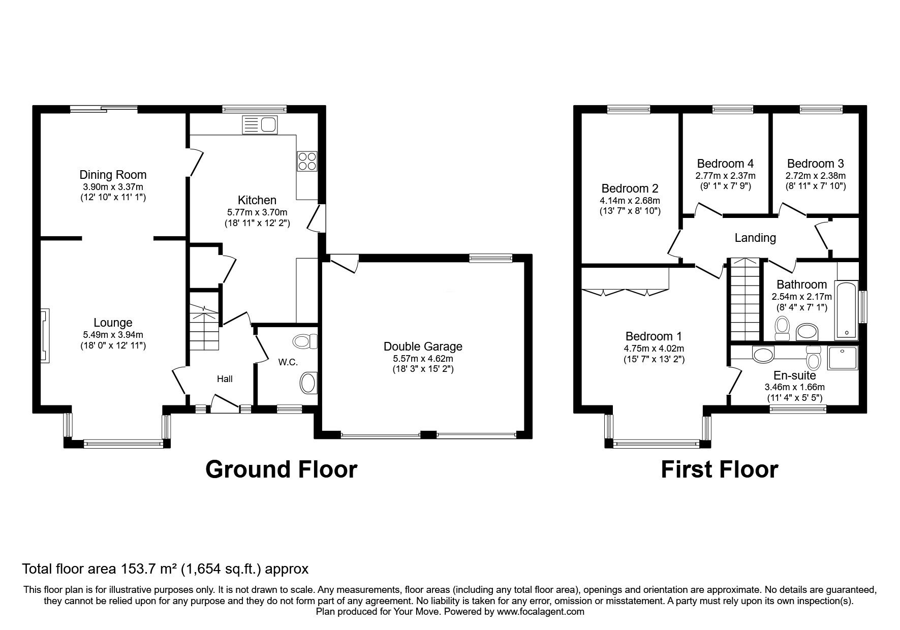 Floorplan of 4 bedroom Detached House for sale, Maes Dinas, Llanfechain, Powys, SY22