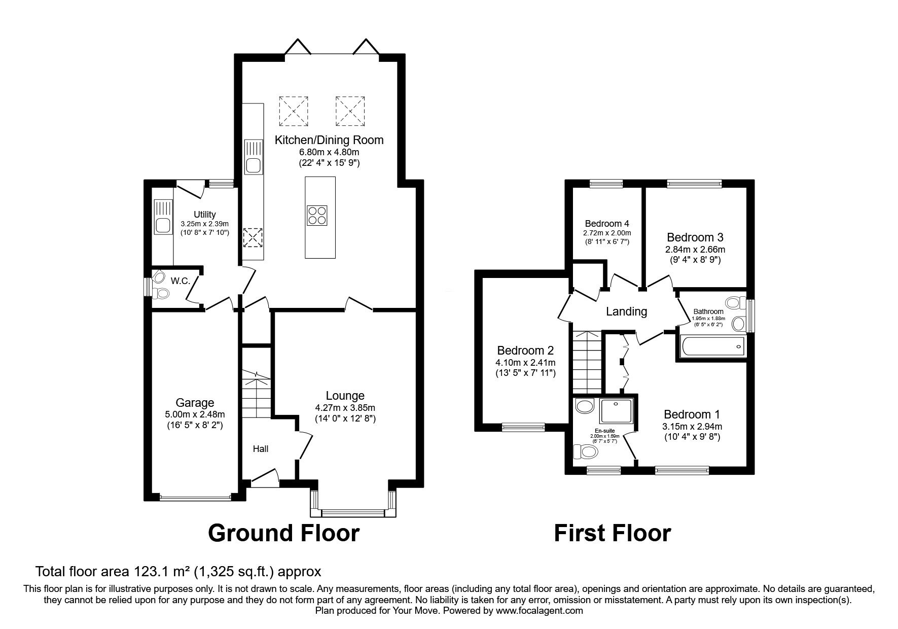 Floorplan of 4 bedroom Detached House for sale, Oatlands Way, Perton, Staffordshire, WV6