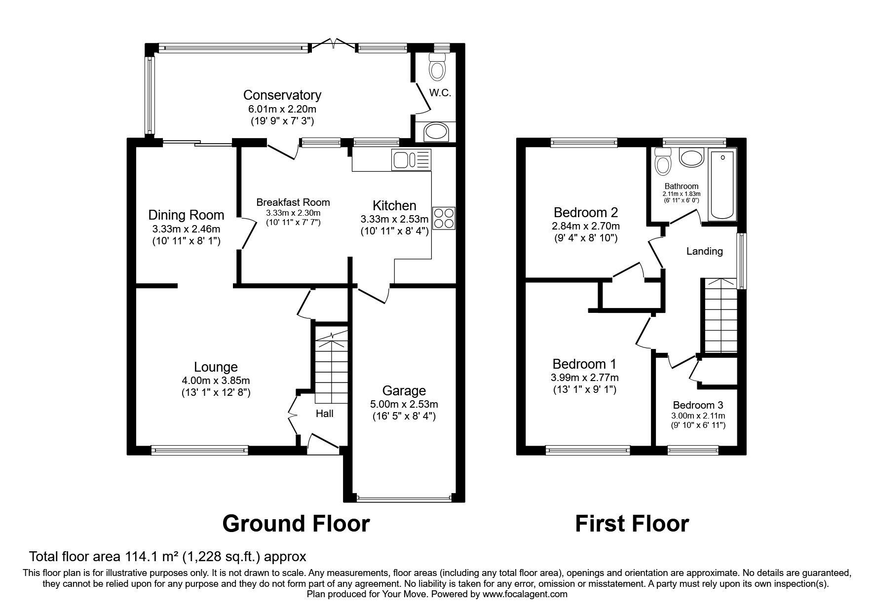 Floorplan of 3 bedroom Link Detached House for sale, Beverston Road, Perton Wolverhampton, West Midlands, WV6