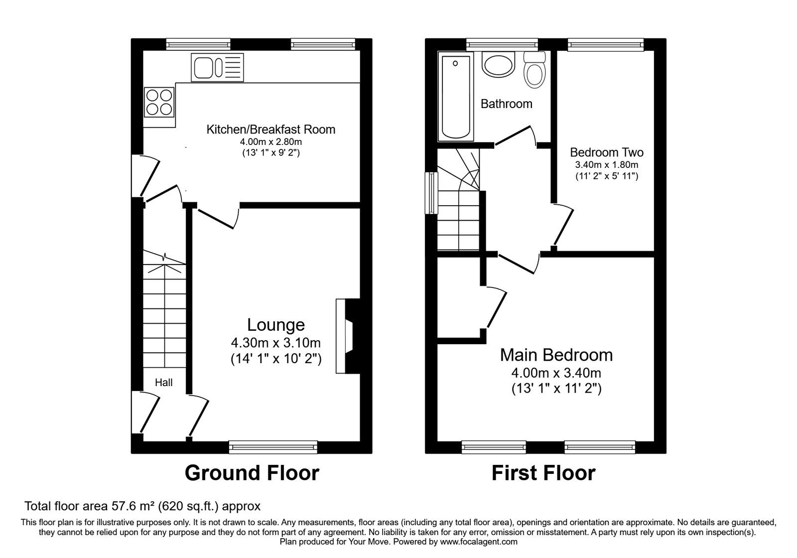 Floorplan of 2 bedroom Semi Detached House for sale, Gleneagles Road, Perton, Wolverhampton, WV6