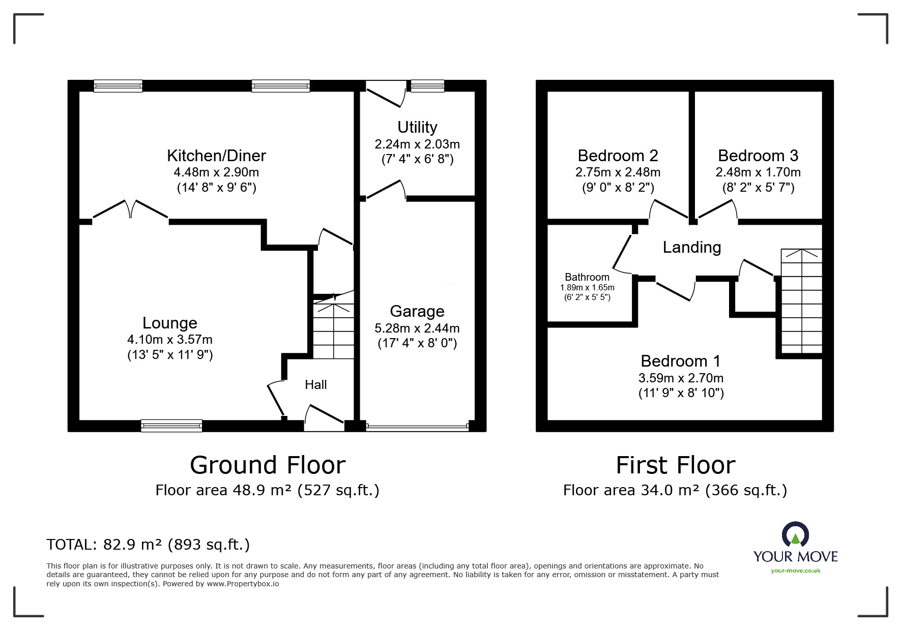 Floorplan of 3 bedroom Detached House for sale, St. Andrews Drive, Perton, Staffordshire, WV6