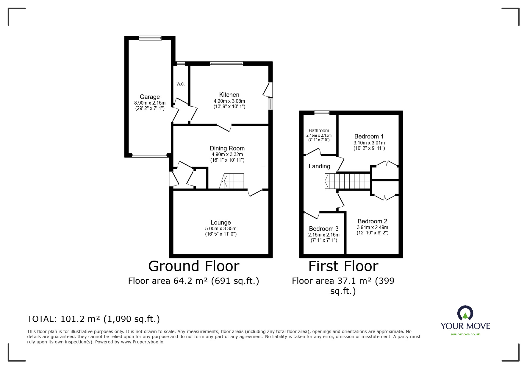 Floorplan of 3 bedroom Detached House for sale, Corfe Close, Perton Wolverhampton, Staffordshire, WV6