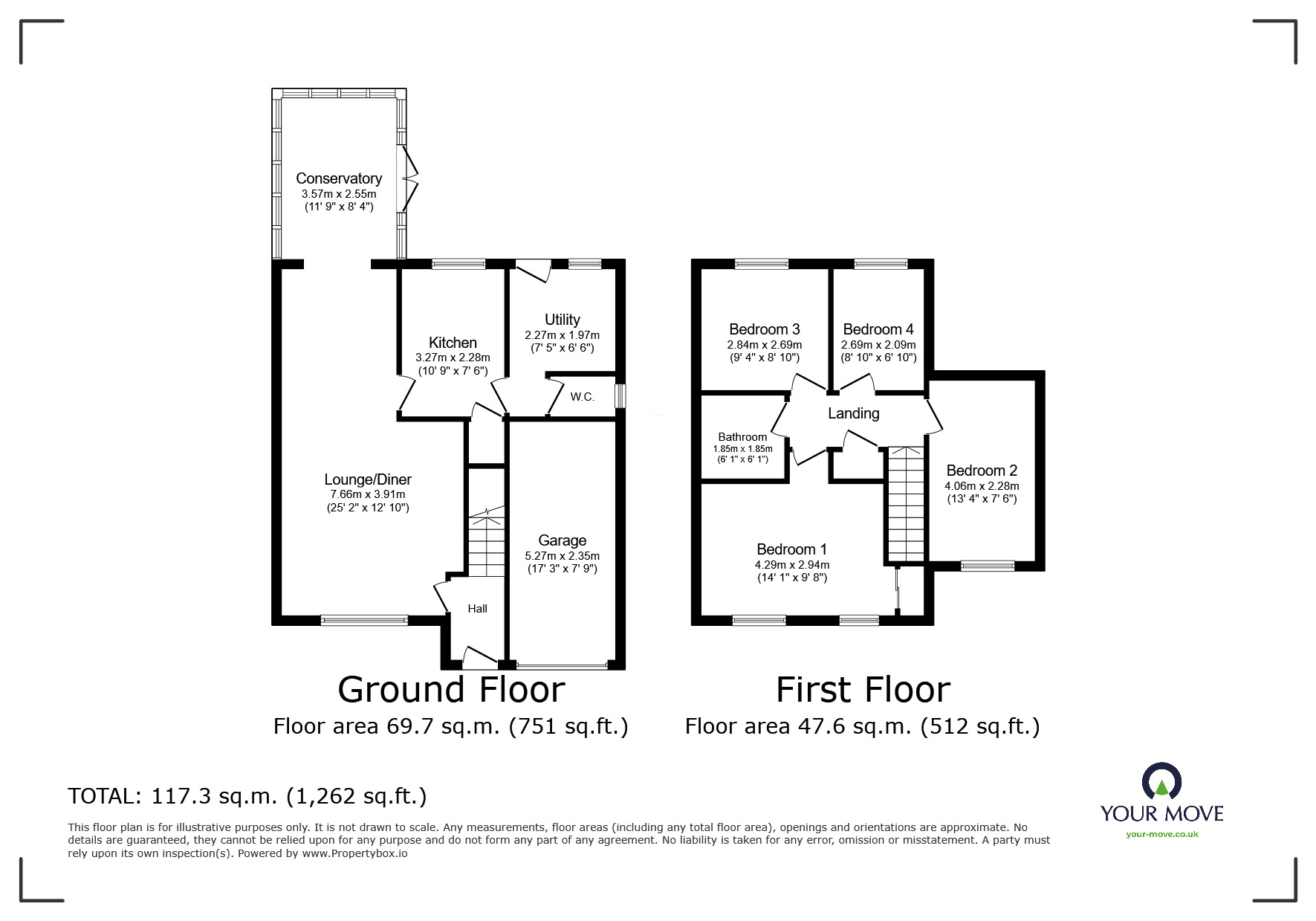 Floorplan of 4 bedroom Detached House for sale, Kingswear Avenue, Perton Wolverhampton, Staffordshire, WV6