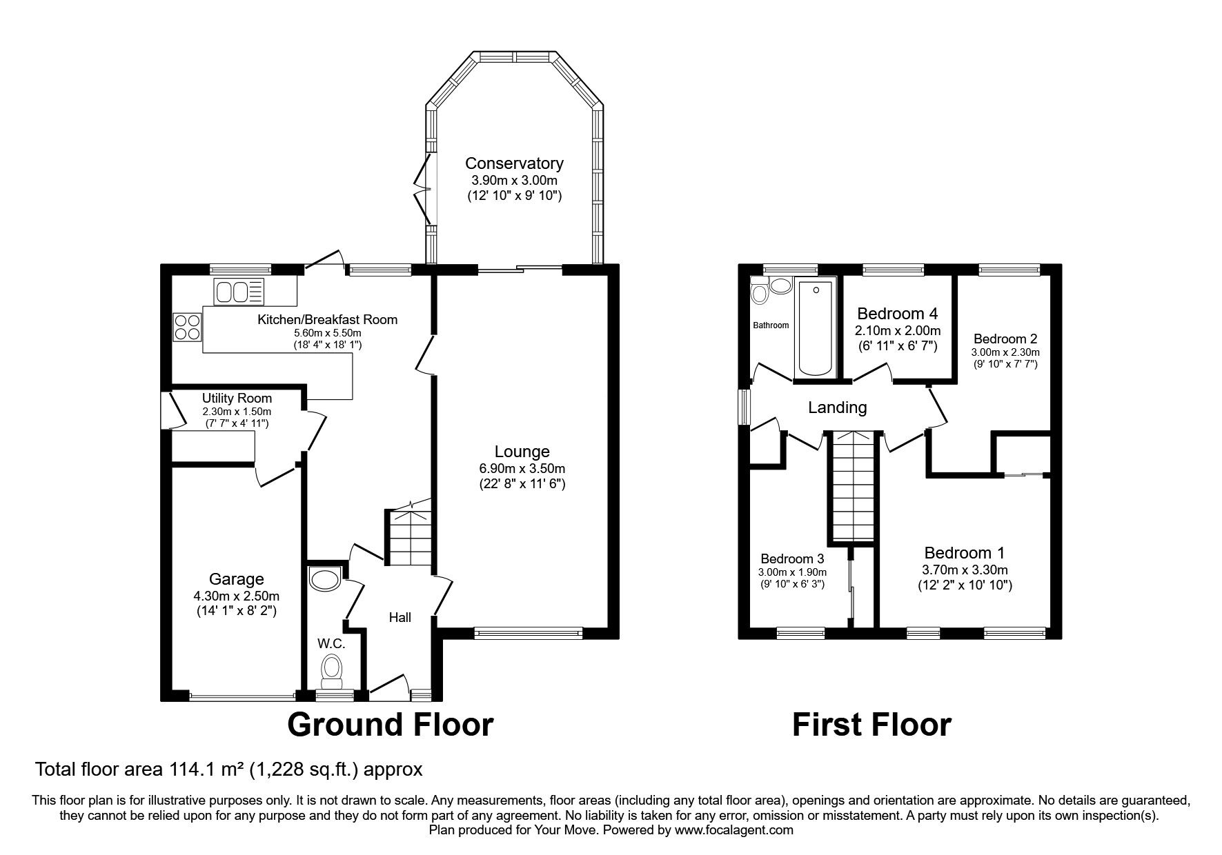 Floorplan of 4 bedroom Detached House for sale, Dunster Grove, Perton Wolverhampton, Staffordshire, WV6