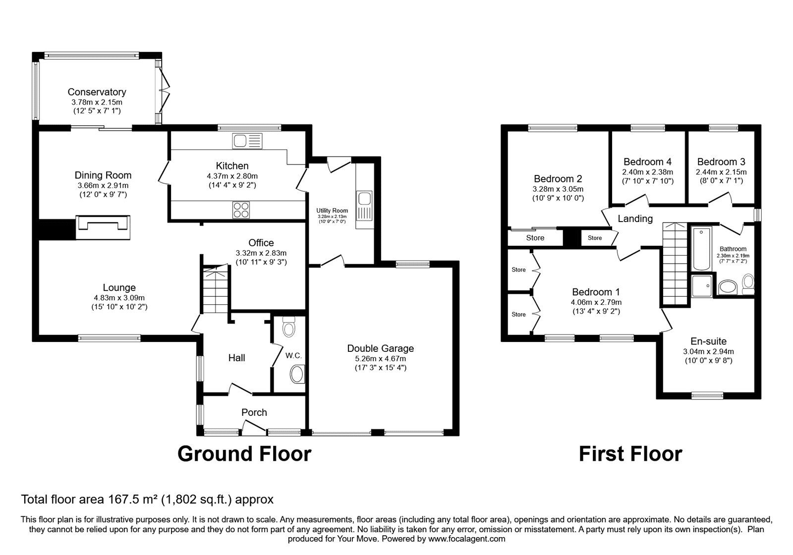 Floorplan of 4 bedroom Detached House for sale, Wykeham Grove, Perton Wolverhampton, Staffordshire, WV6