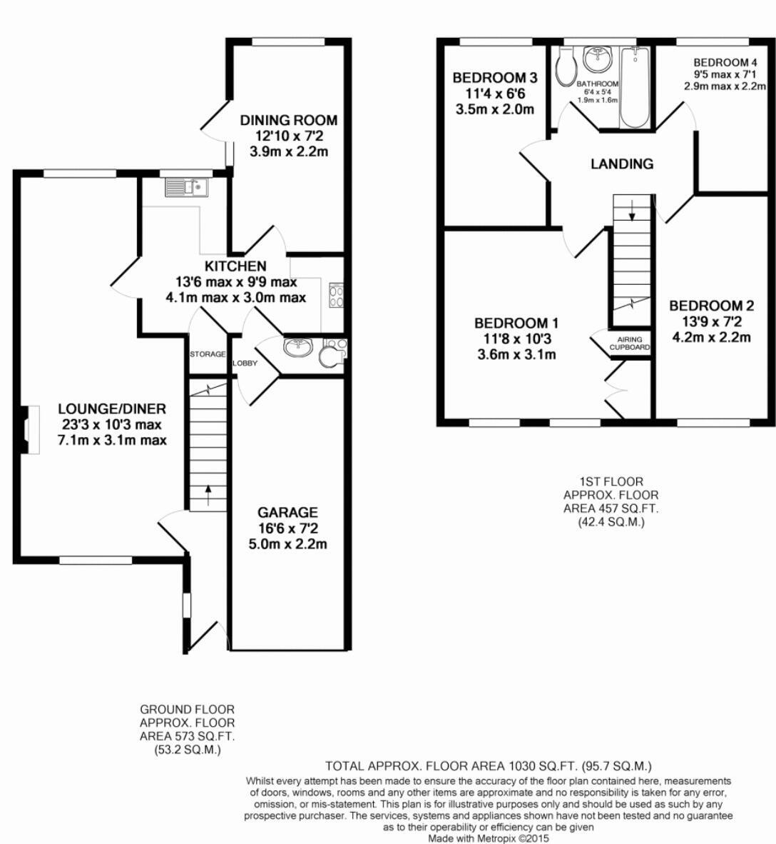 Floorplan of 4 bedroom Semi Detached House for sale, Buttermere Court, Perton, Staffordshire, WV6