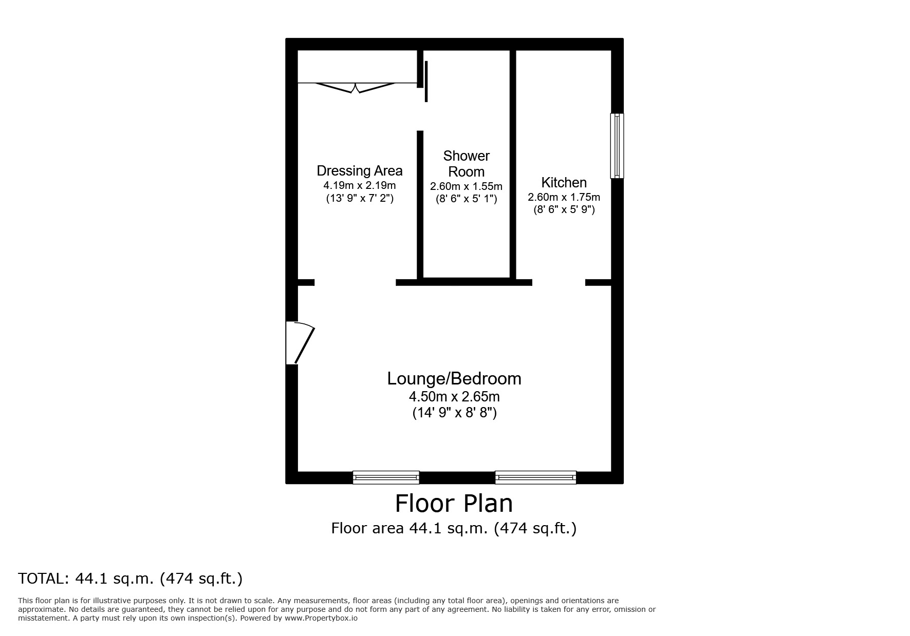 Floorplan of 1 bedroom  Flat for sale, Elgin Court, Perton Wolverhampton, Staffordshire, WV6