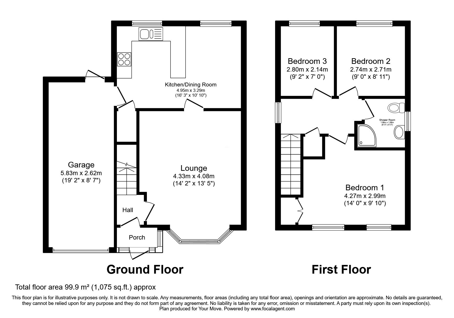 Floorplan of 3 bedroom Detached House for sale, Wren Avenue, Perton Wolverhampton, Staffordshire, WV6