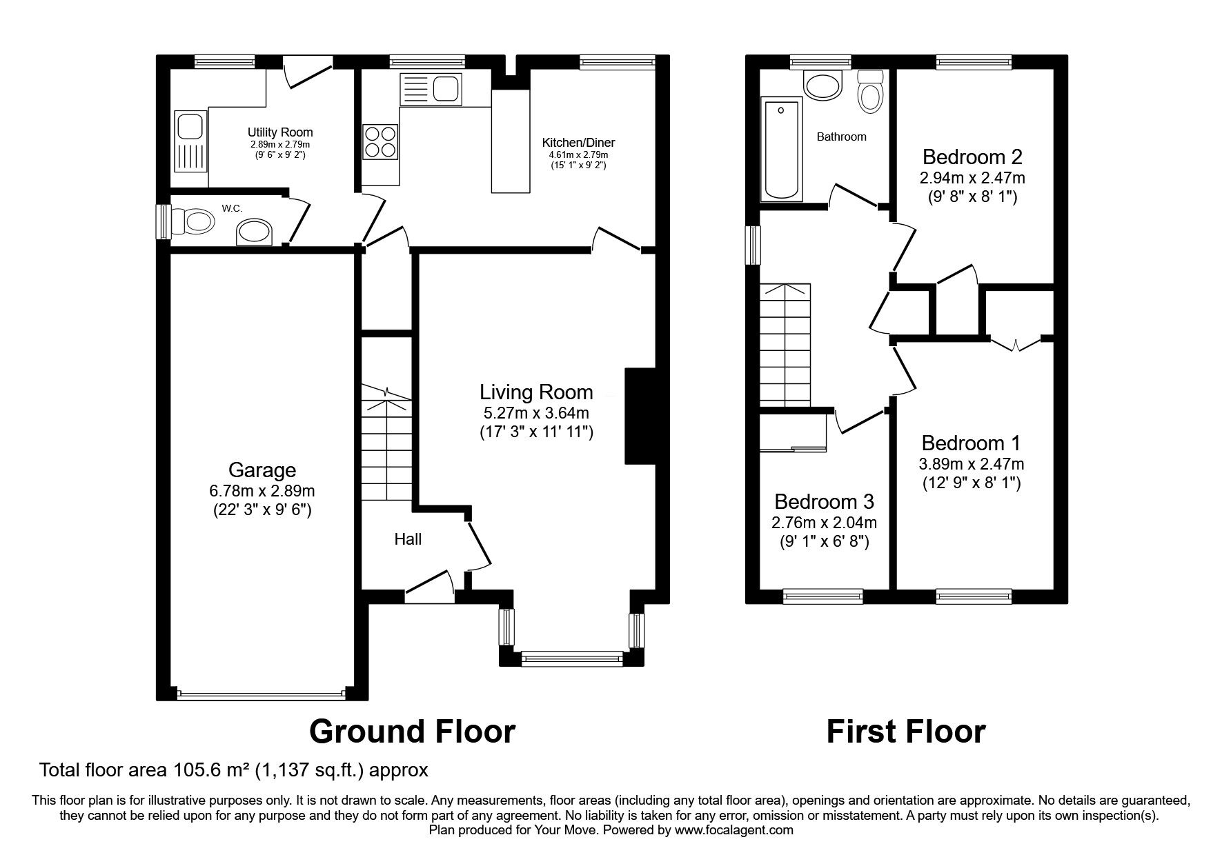 Floorplan of 3 bedroom Detached House for sale, Barley Croft, Perton, Staffordshire, WV6