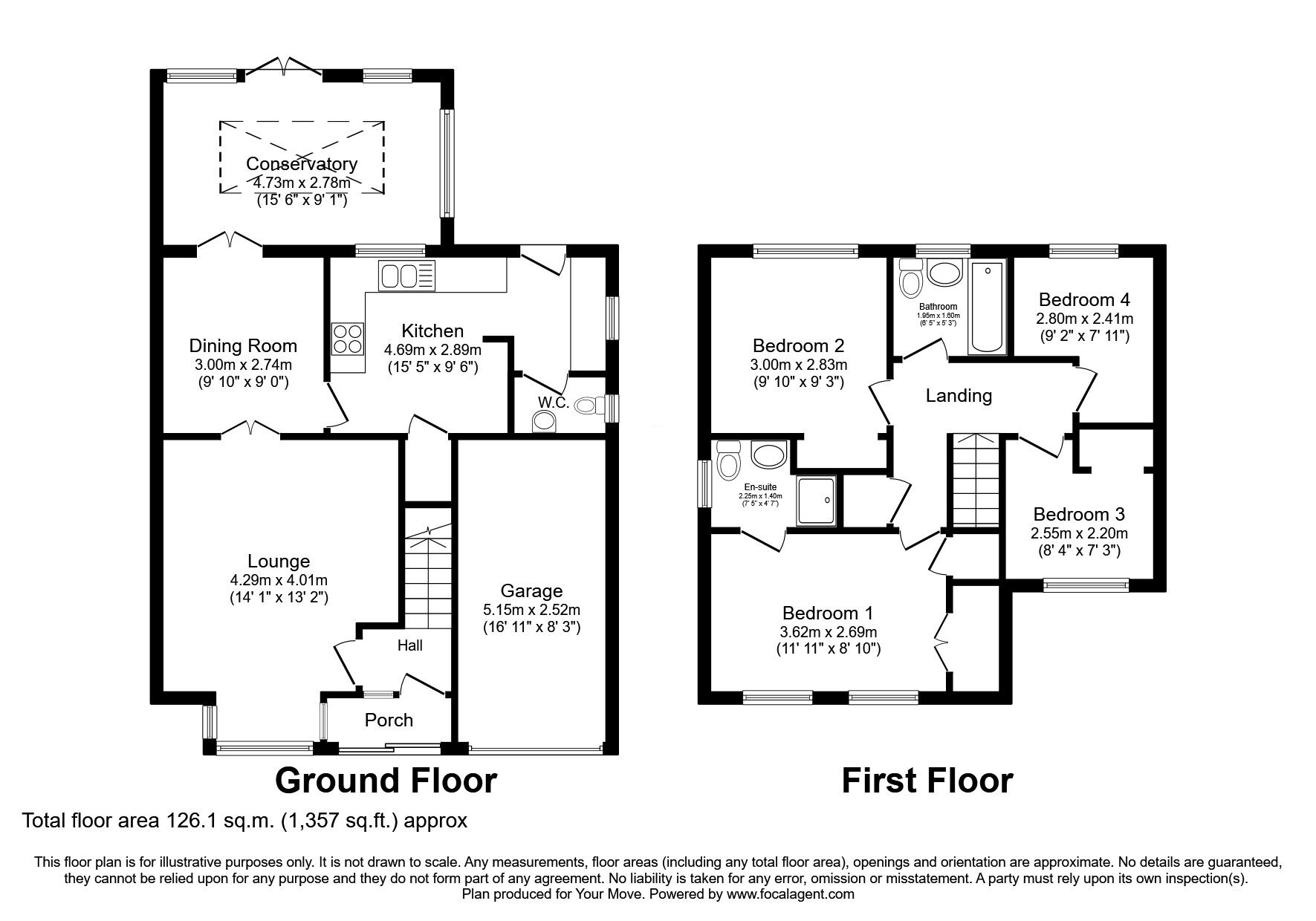 Floorplan of 4 bedroom Detached House for sale, Tutbury Avenue, Perton, Staffordshire, WV6