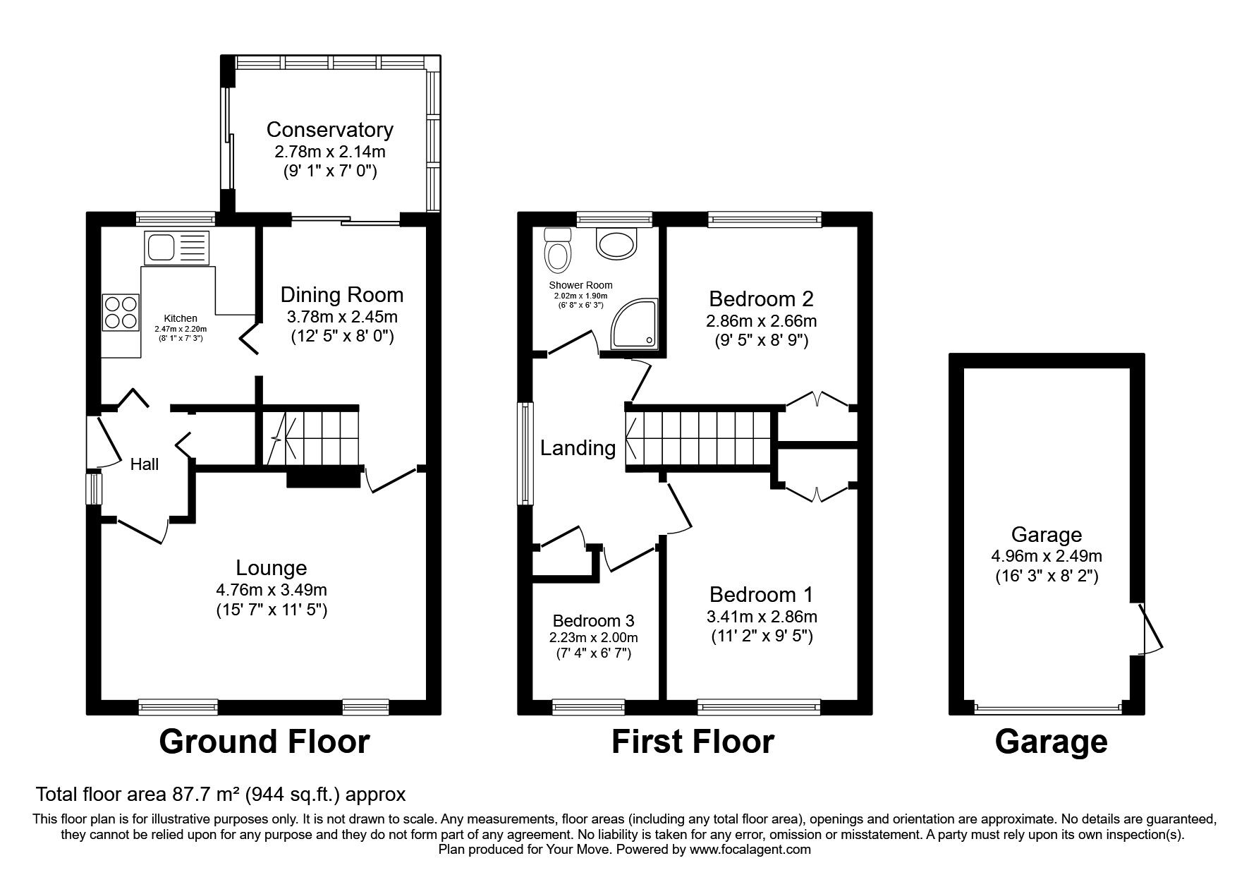 Floorplan of 3 bedroom Detached House for sale, Edward Road, Perton Wolverhampton, Staffordshire, WV6