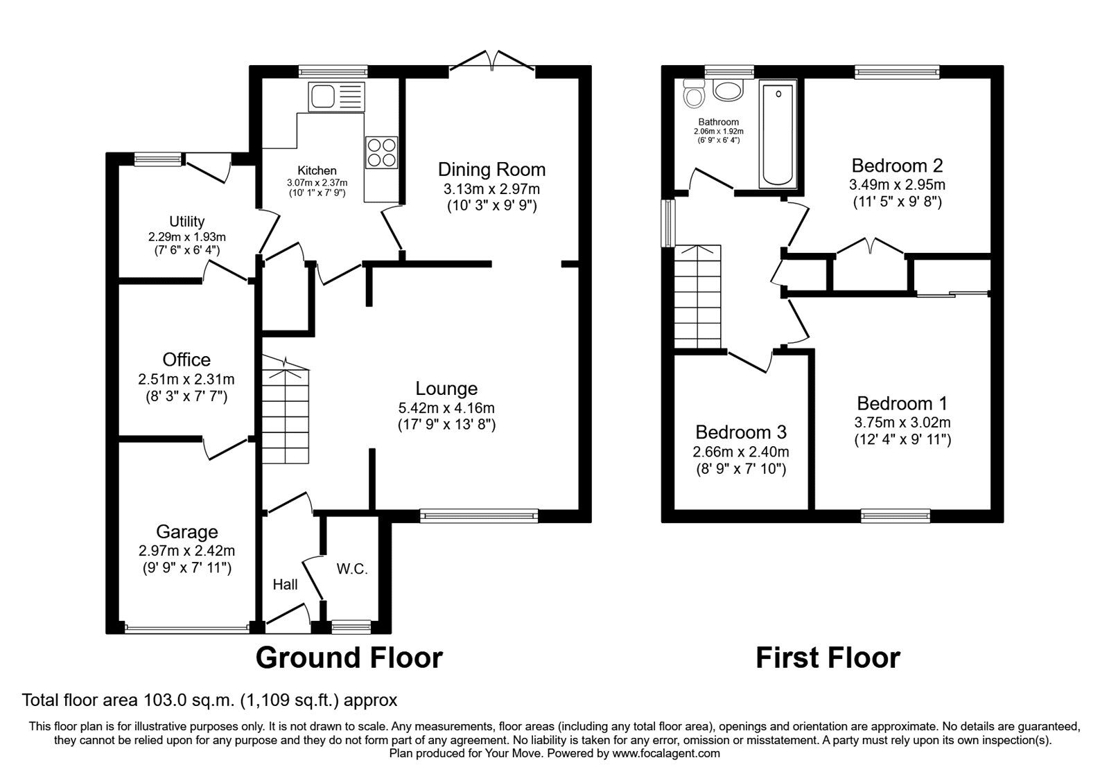 Floorplan of 3 bedroom Detached House to rent, Richmond Drive, Perton, Staffordshire, WV6