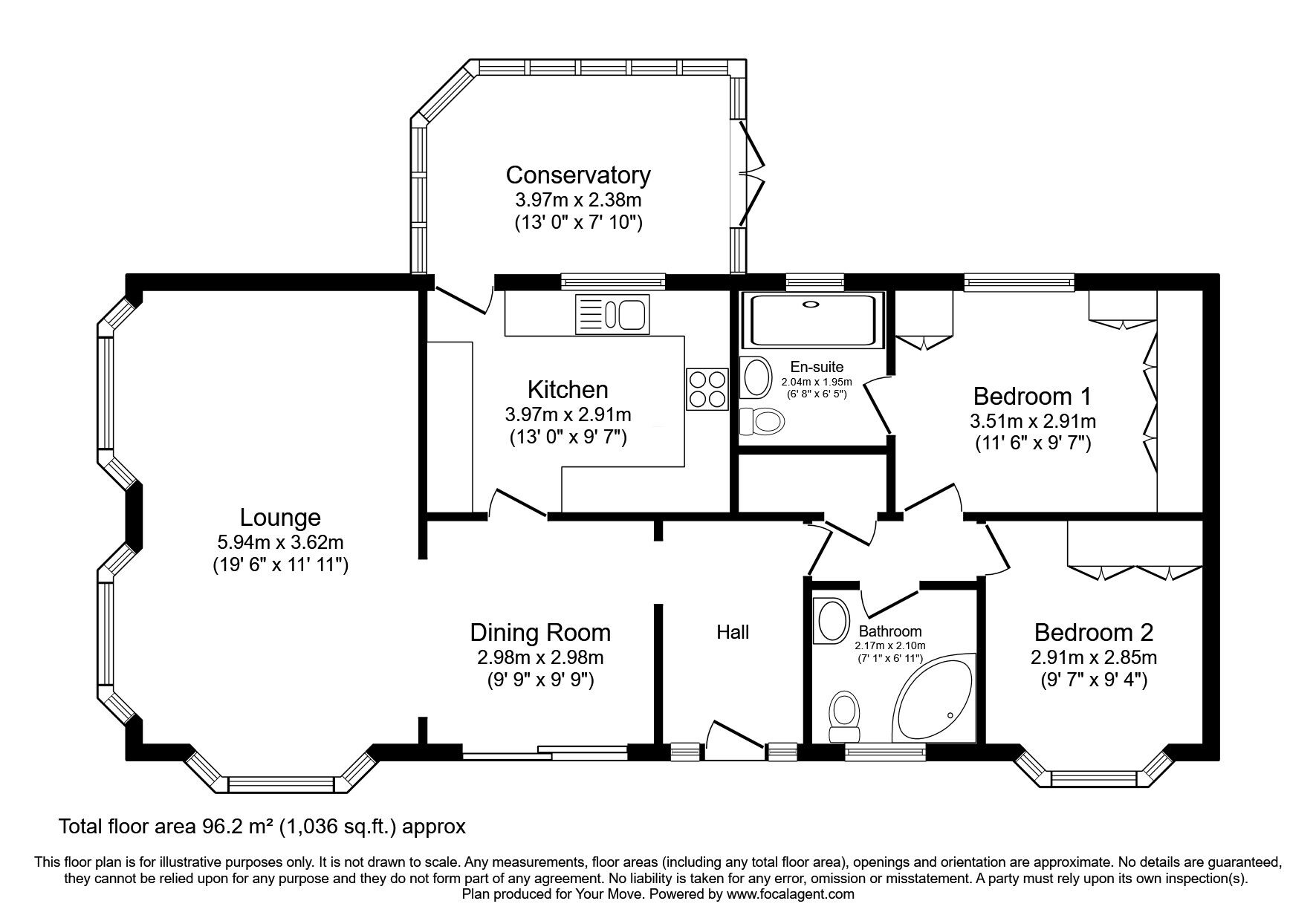 Floorplan of 2 bedroom Detached Property for sale, Holyhead Road, Albrighton, Staffordshire, WV7