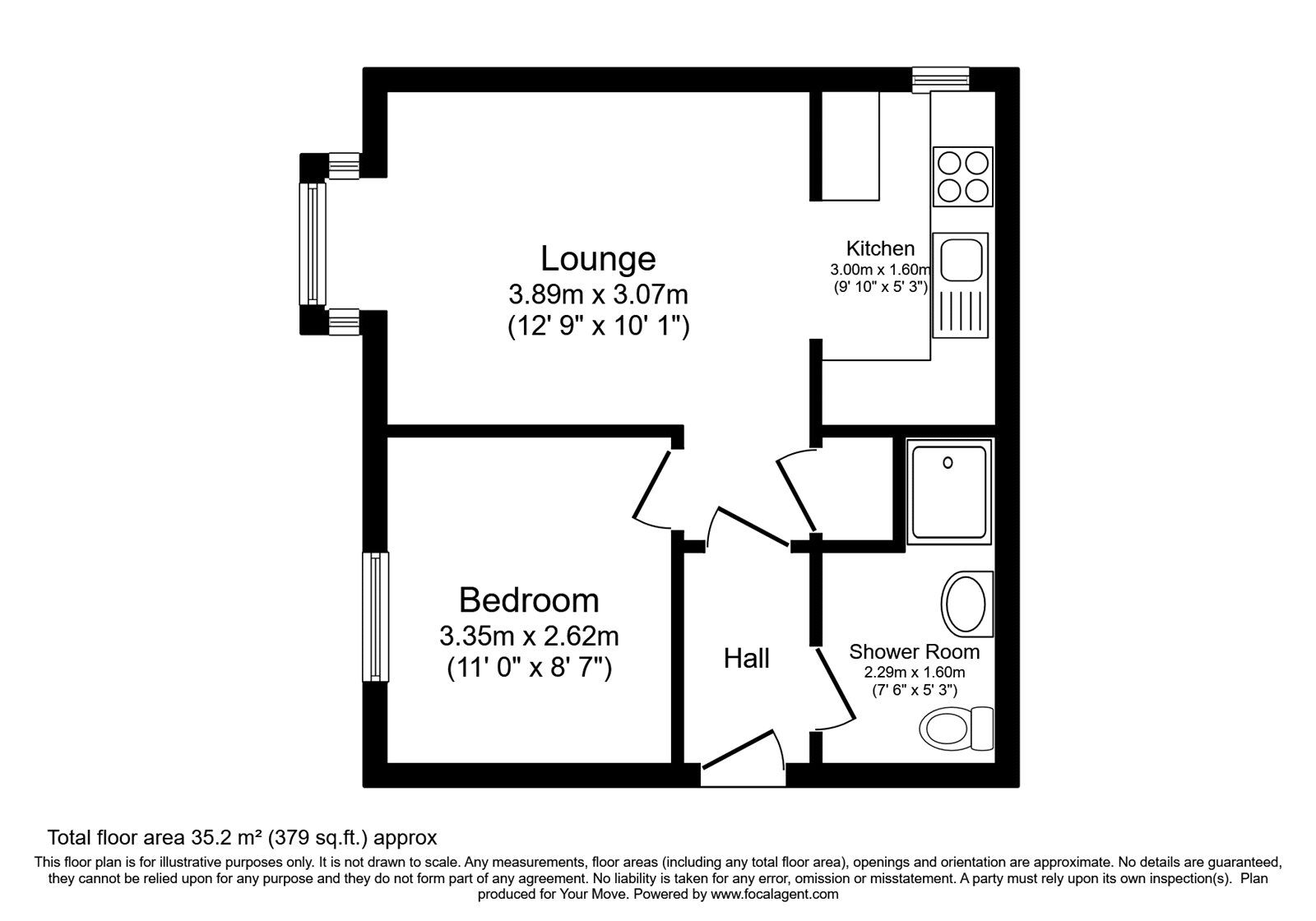 Floorplan of 1 bedroom  Flat for sale, Bader Road, Perton Wolverhampton, Staffordshire, WV6