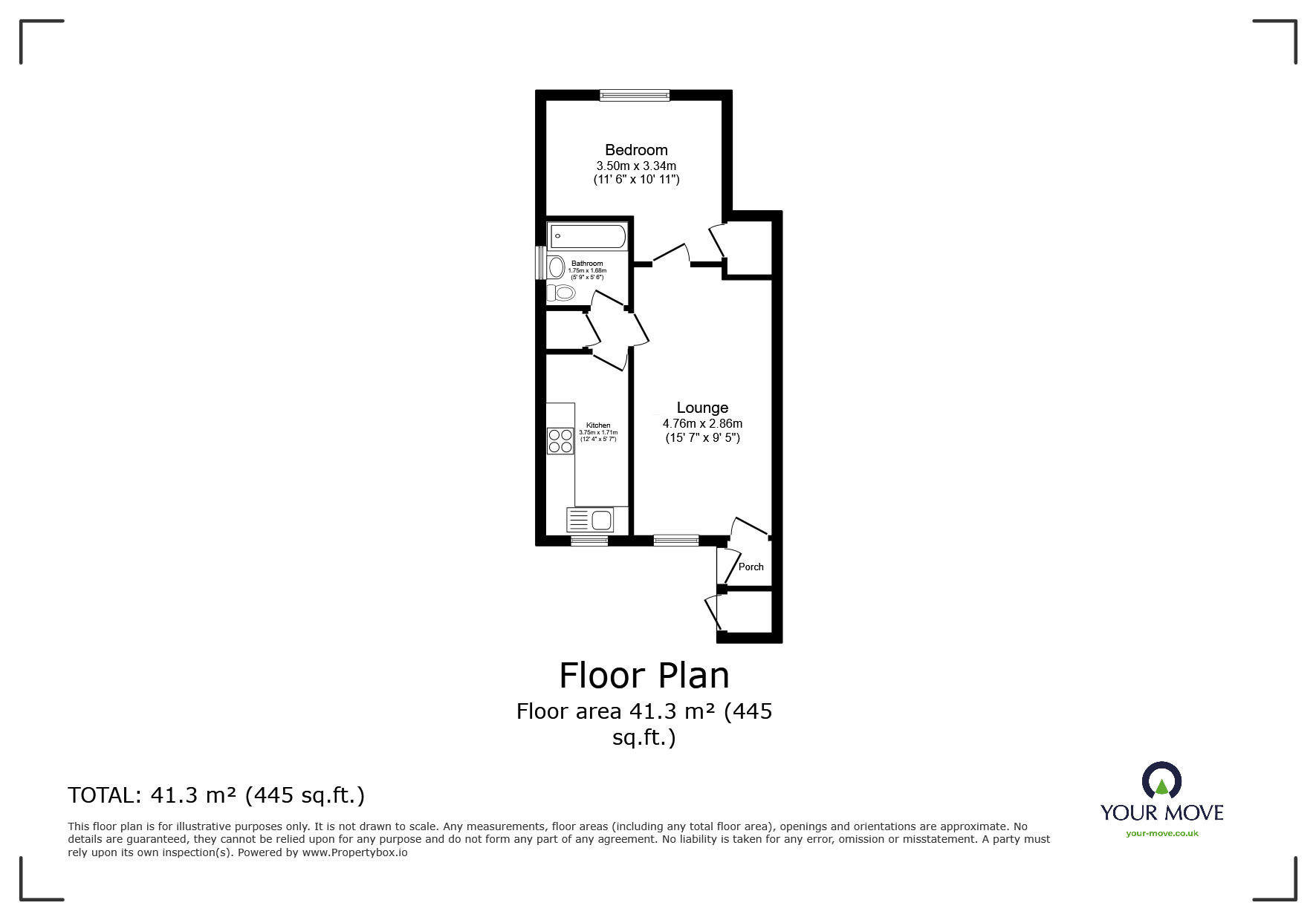 Floorplan of 1 bedroom  Flat to rent, Jedburgh Avenue, Wolverhampton, Staffordshire, WV6