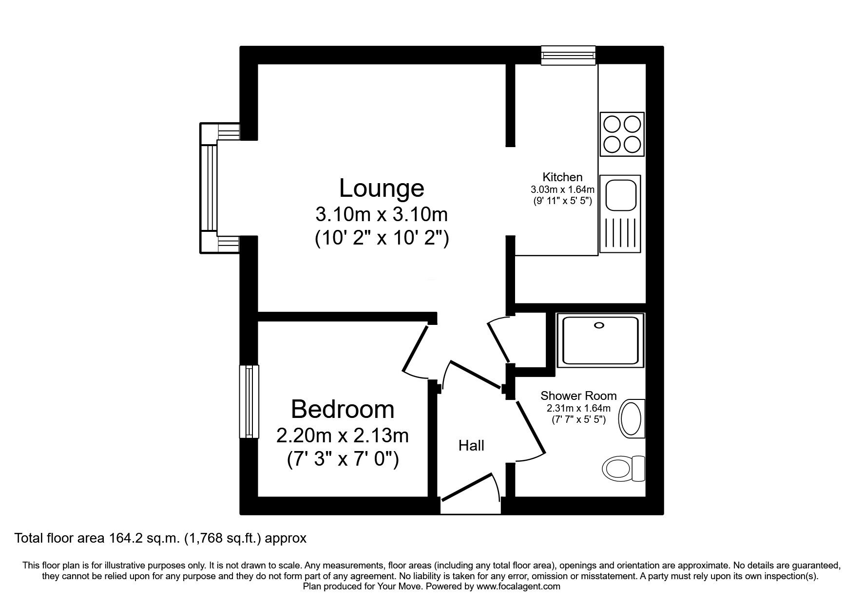 Floorplan of 1 bedroom  Flat for sale, Bader Road, Perton, Wolverhampton, West Midlands, WV6