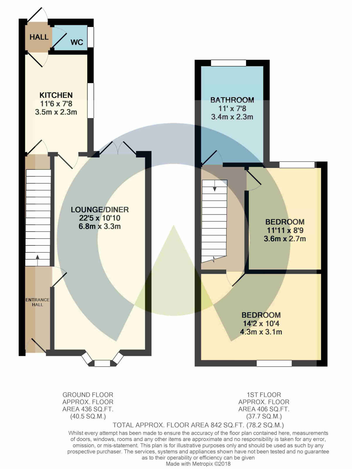 Floorplan of 2 bedroom Mid Terrace House to rent, Byron Street, Northampton, NN2