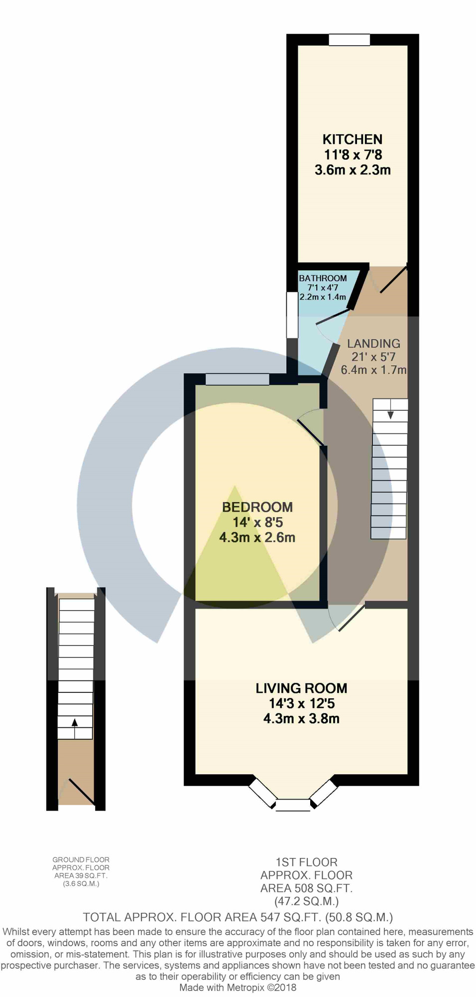 Floorplan of 1 bedroom  Flat to rent, Abington Avenue, Abington, Northampton, NN1