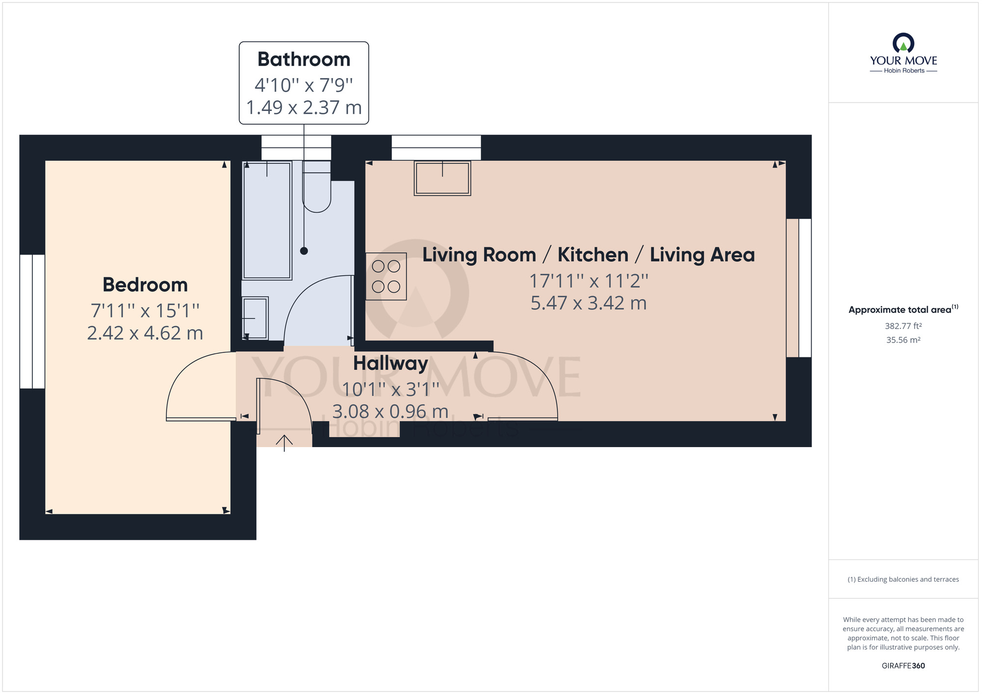 Floorplan of 1 bedroom  Flat to rent, Baronson Gardens, Northampton, NN1