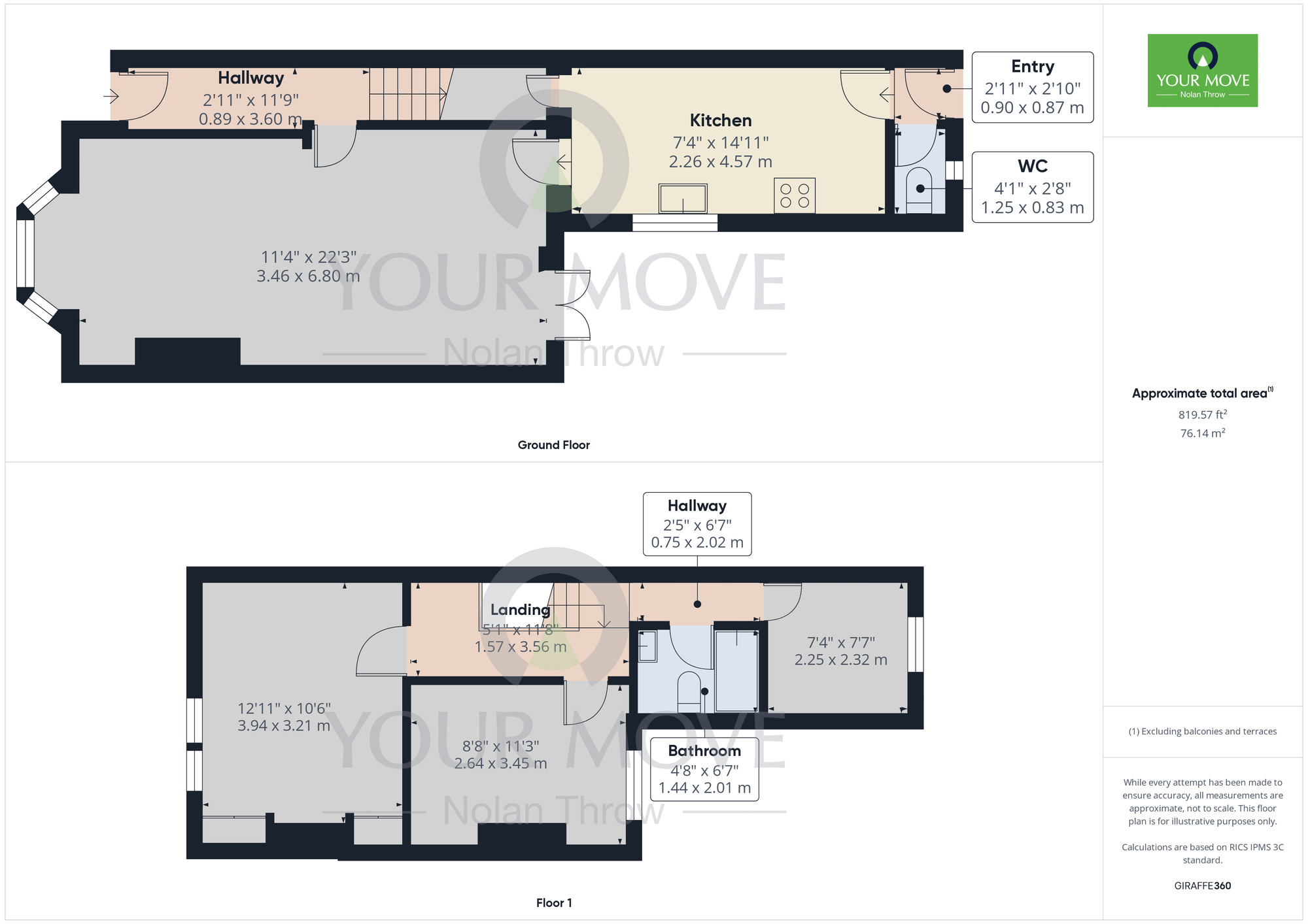 Floorplan of 3 bedroom Mid Terrace House to rent, Turner Street, Abington, Northampton, NN1