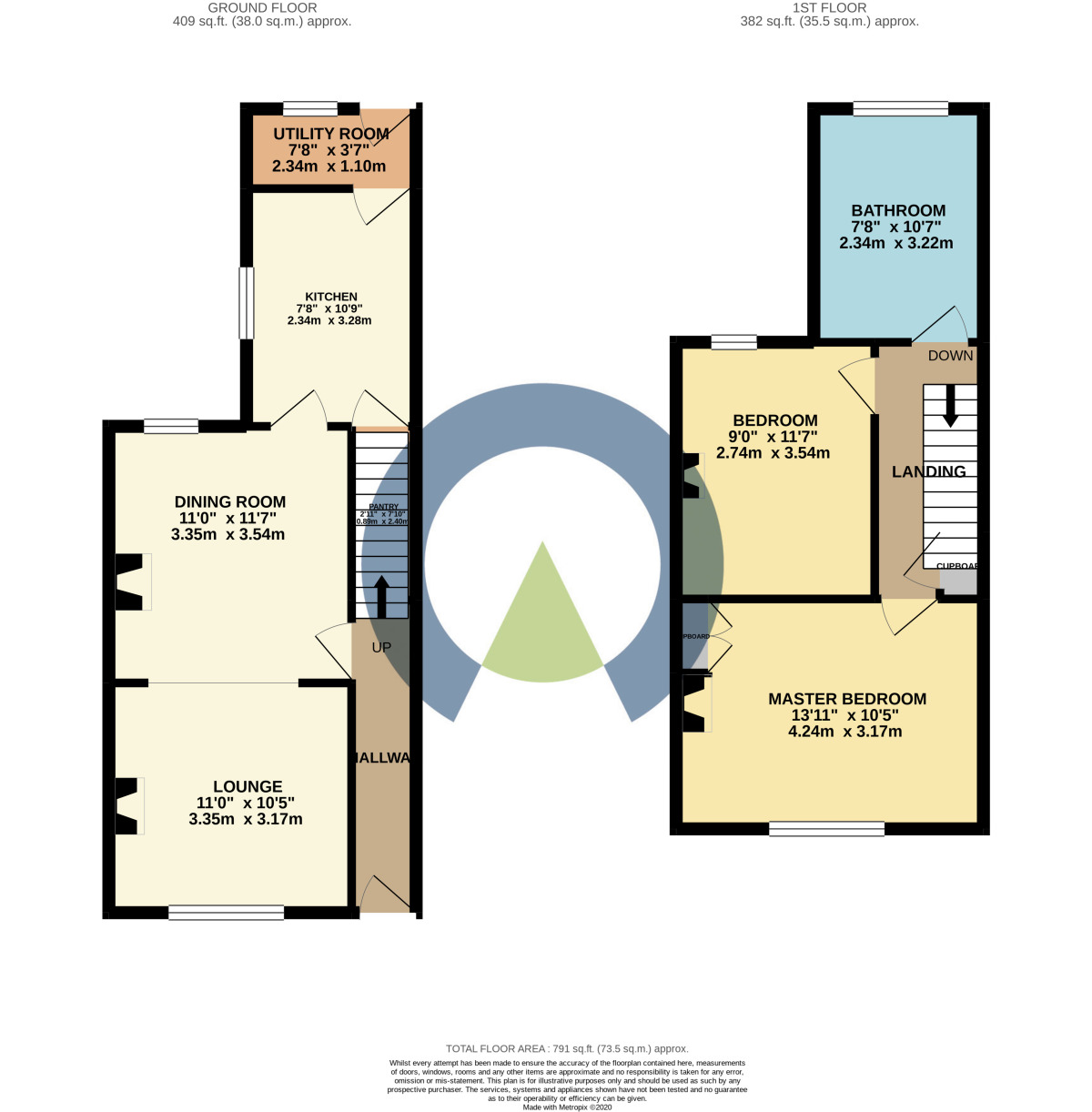 Floorplan of 2 bedroom Mid Terrace House to rent, Byron Street, Poets Corner, Northampton, NN2