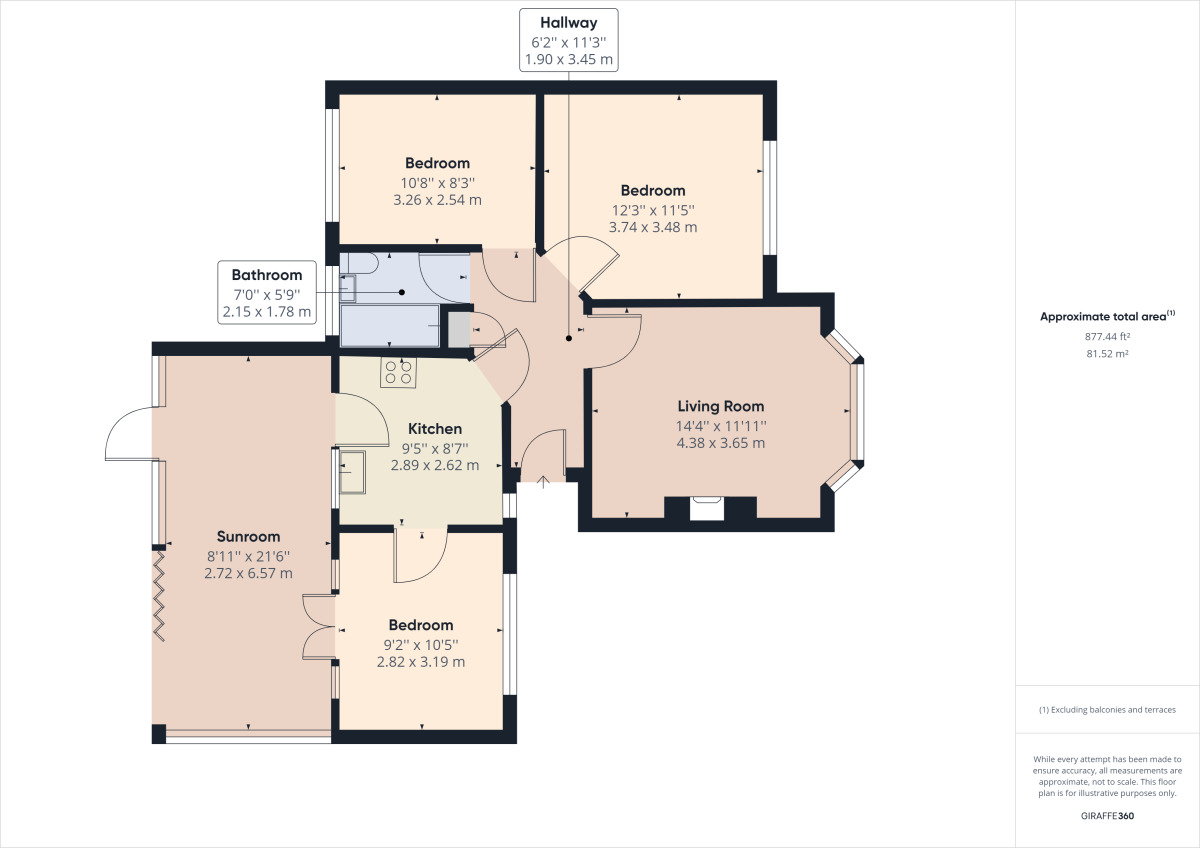 Floorplan of 3 bedroom Semi Detached Bungalow for sale, Lumbertubs Lane, Boothville, Northampton, NN3