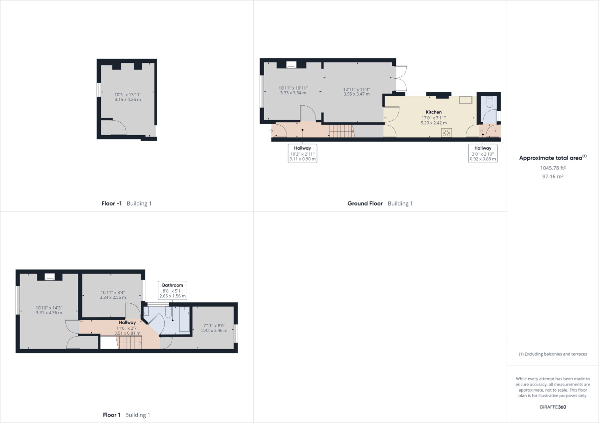 Floorplan of 3 bedroom Mid Terrace House to rent, Allen Road, Abington, Northampton, NN1