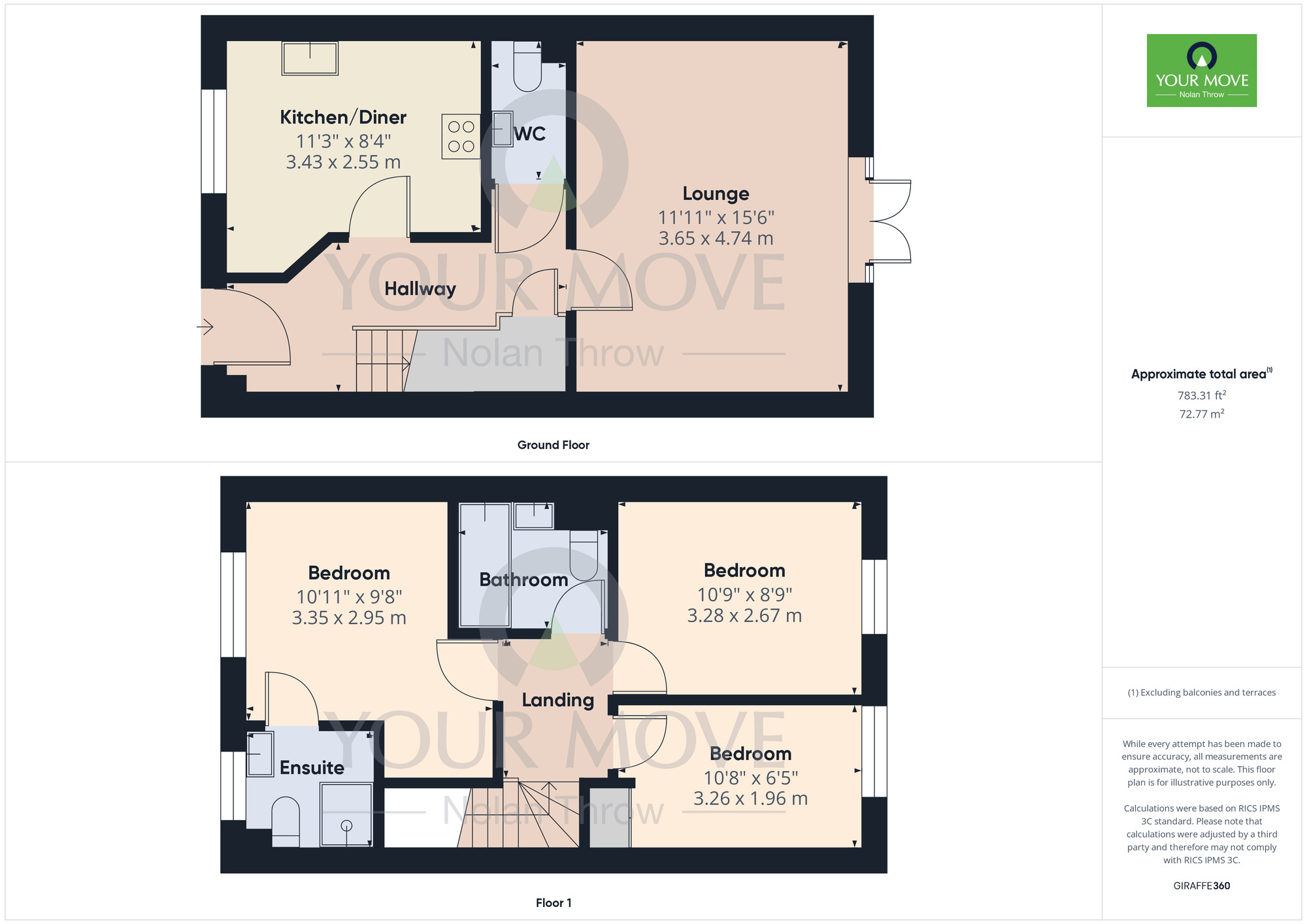 Floorplan of 3 bedroom Semi Detached House to rent, Damselfly Road, Pineham Village, Northampton, NN4