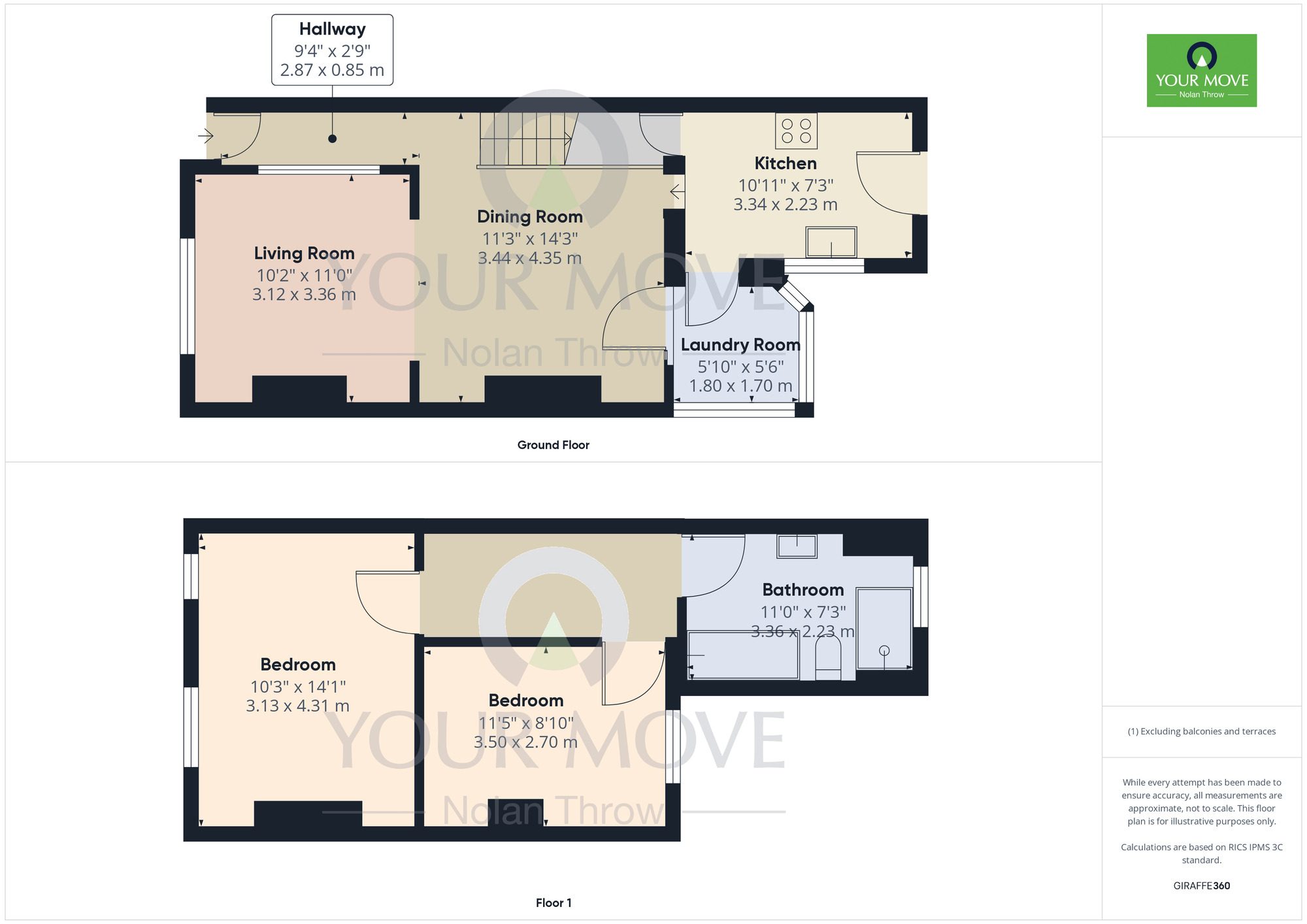 Floorplan of 2 bedroom Mid Terrace House for sale, Hunter Street, The Mounts, Northampton, NN1