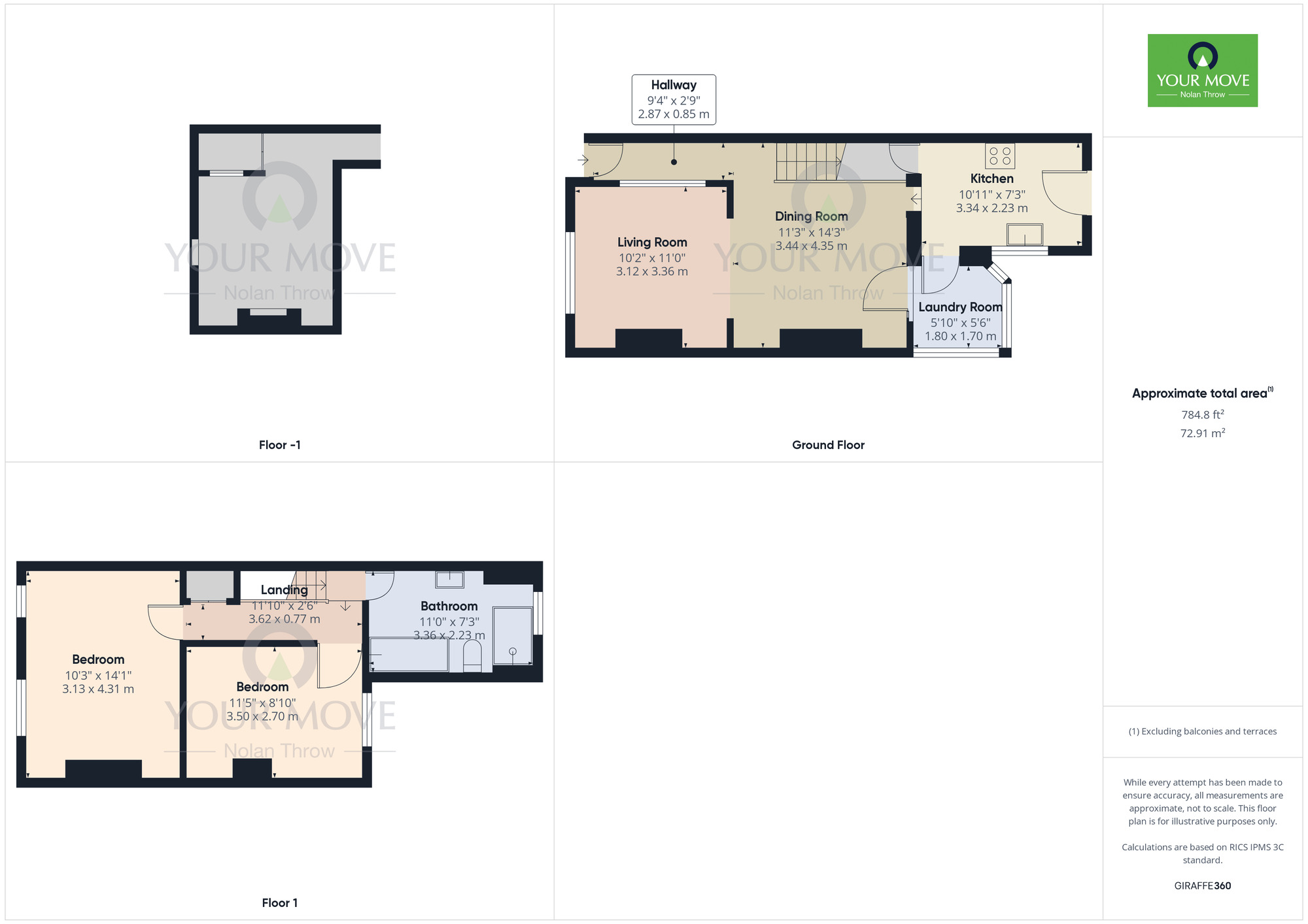 Floorplan of 2 bedroom Mid Terrace House for sale, Hunter Street, The Mounts, Northampton, NN1