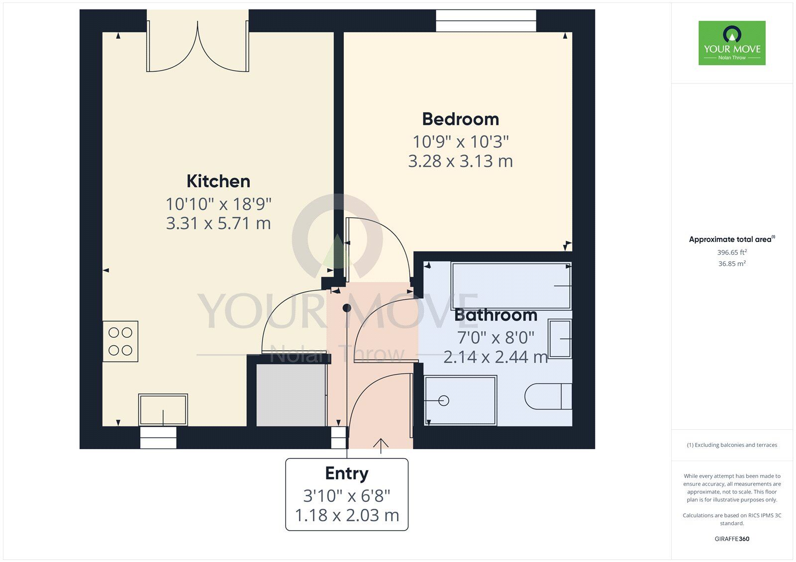 Floorplan of 1 bedroom  Flat for sale, Roseholme Road, Abington, Northampton, Northamptonshire, NN1