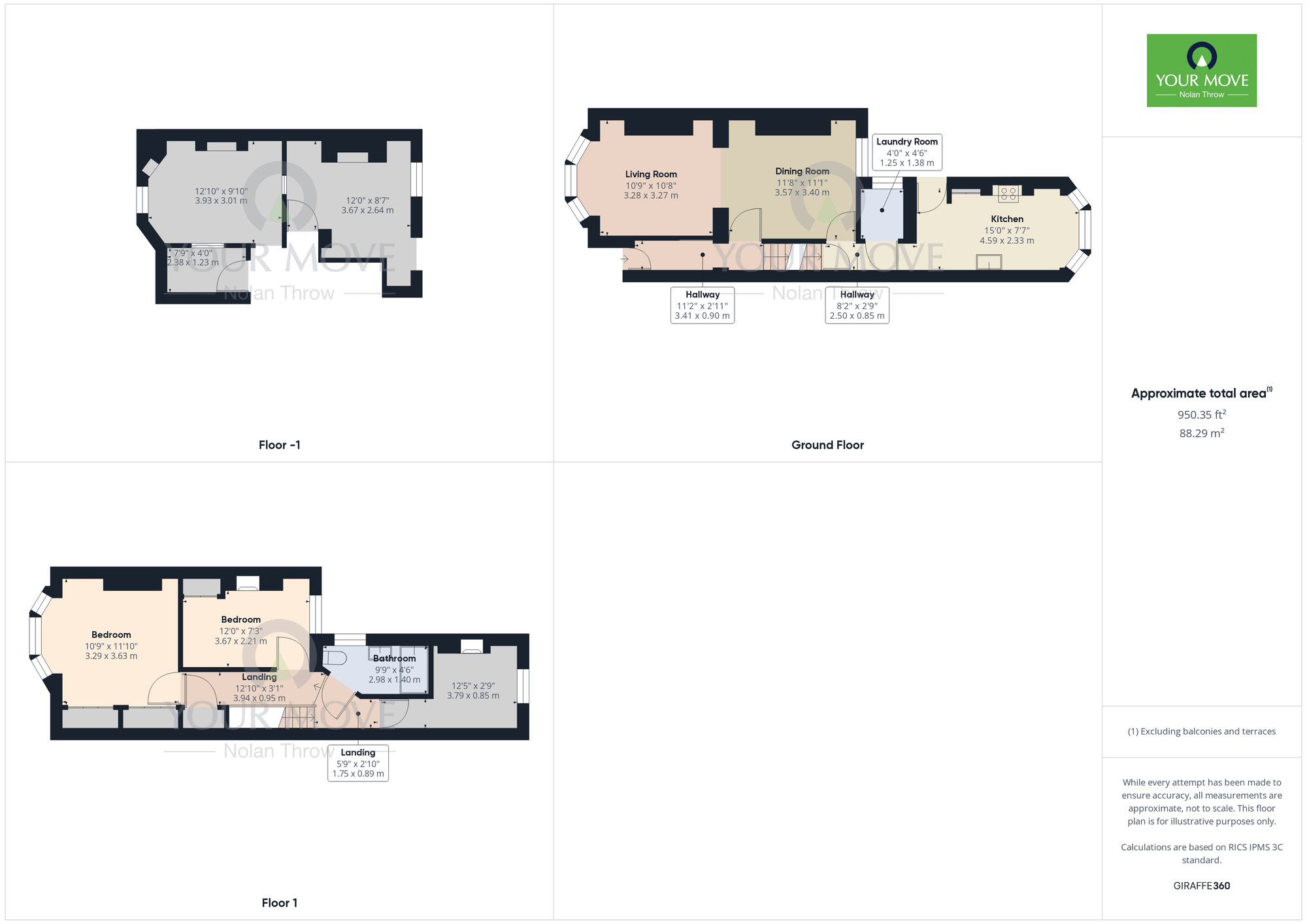 Floorplan of 3 bedroom Mid Terrace House for sale, Derby Road, Abington, Northampton, NN1