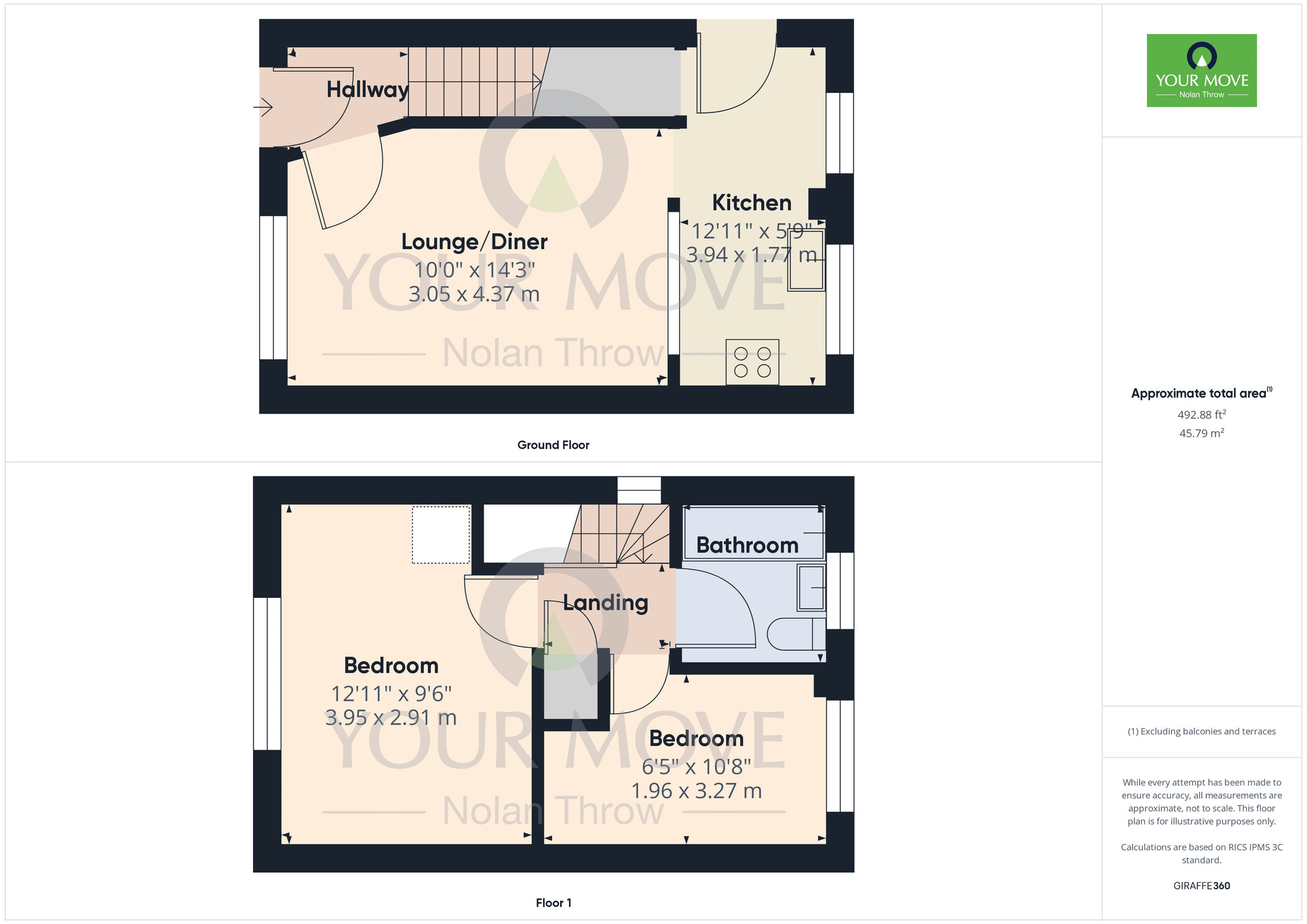 Floorplan of 2 bedroom End Terrace House for sale, Shard Close, East Hunsbury, Northampton, NN4