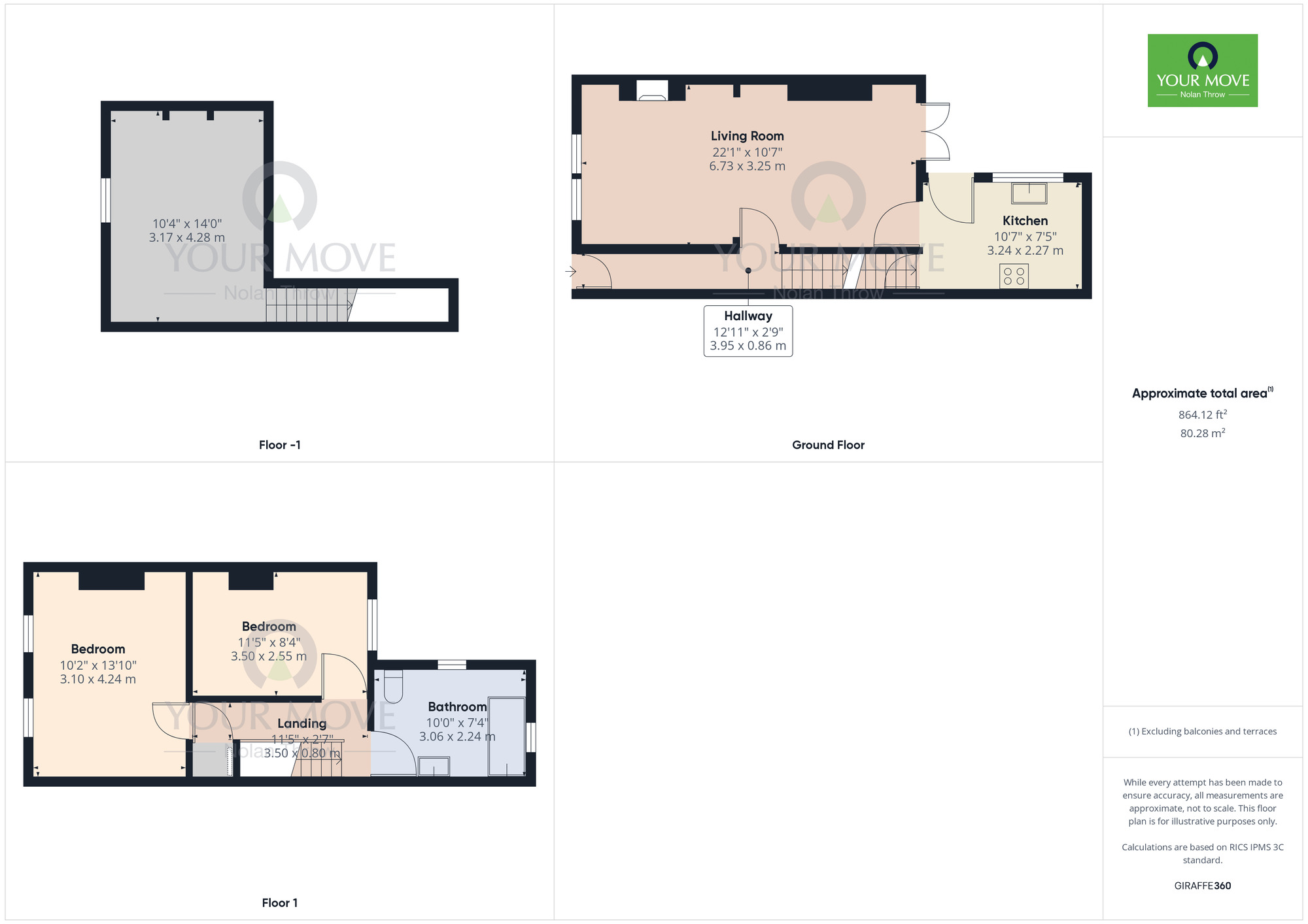 Floorplan of 2 bedroom Mid Terrace House for sale, Washington Street, Northampton, Northamptonshire, NN2