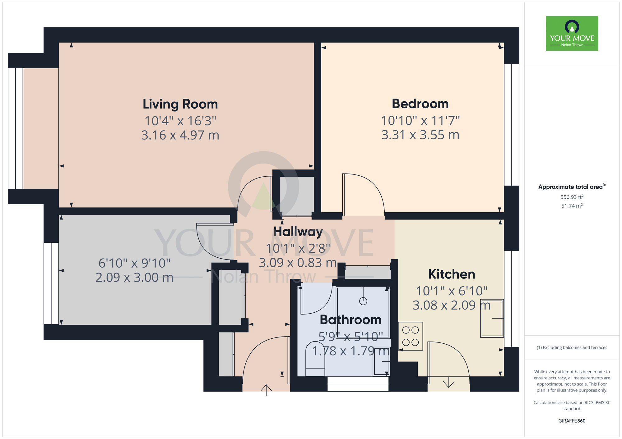 Floorplan of 2 bedroom  Flat for sale, Spinney Hill Road, Spinney Hill, Northampton, Northamptonshire, NN3