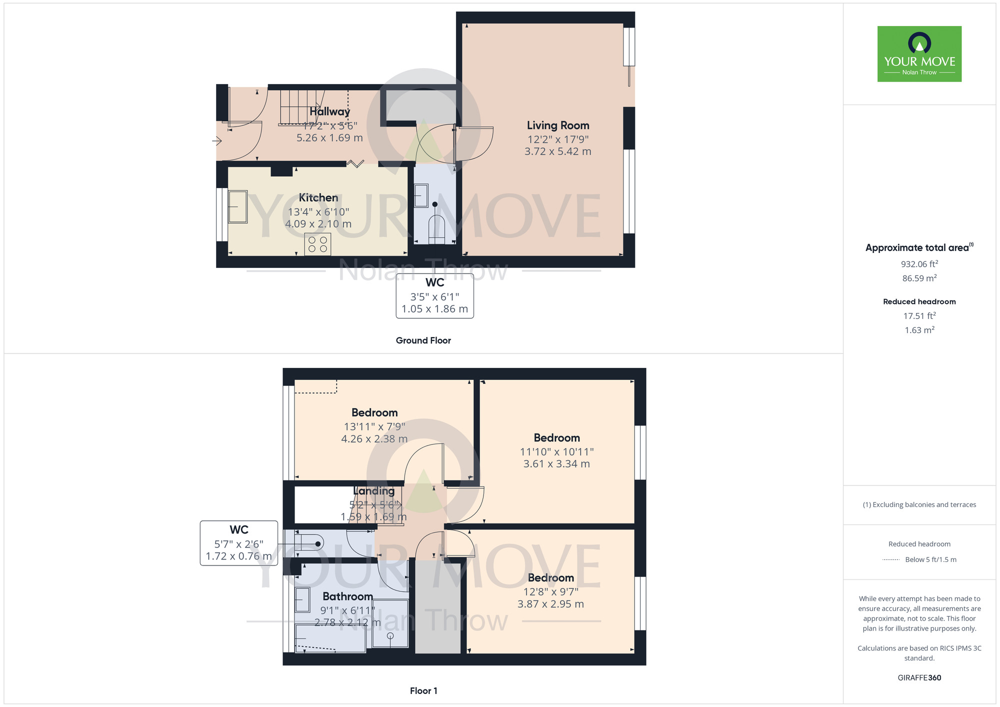 Floorplan of 3 bedroom Mid Terrace House to rent, Mortar Pit Road, Northampton, Northamptonshire, NN3