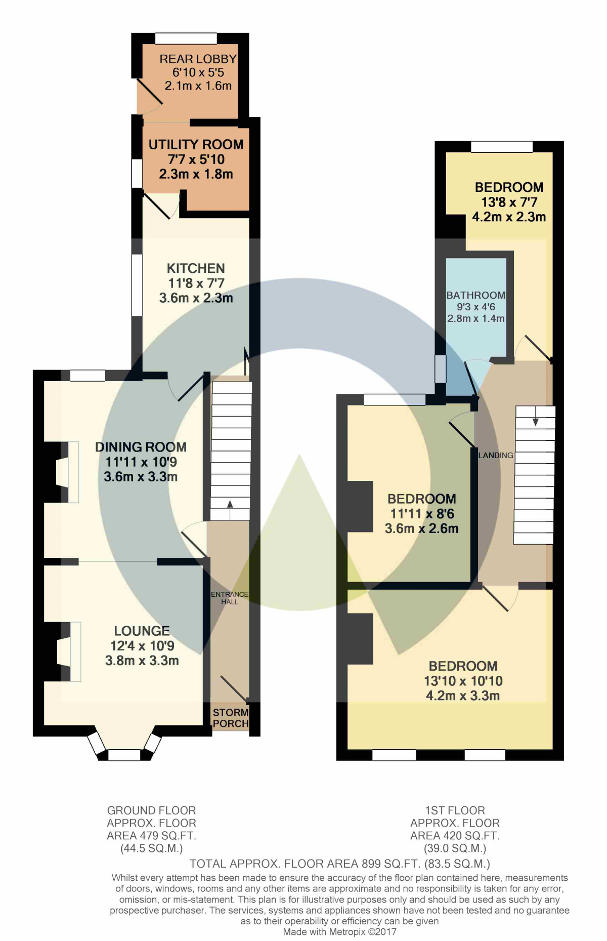 Floorplan of 3 bedroom Mid Terrace House for sale, Wycliffe Road, Abington, Northampton, NN1