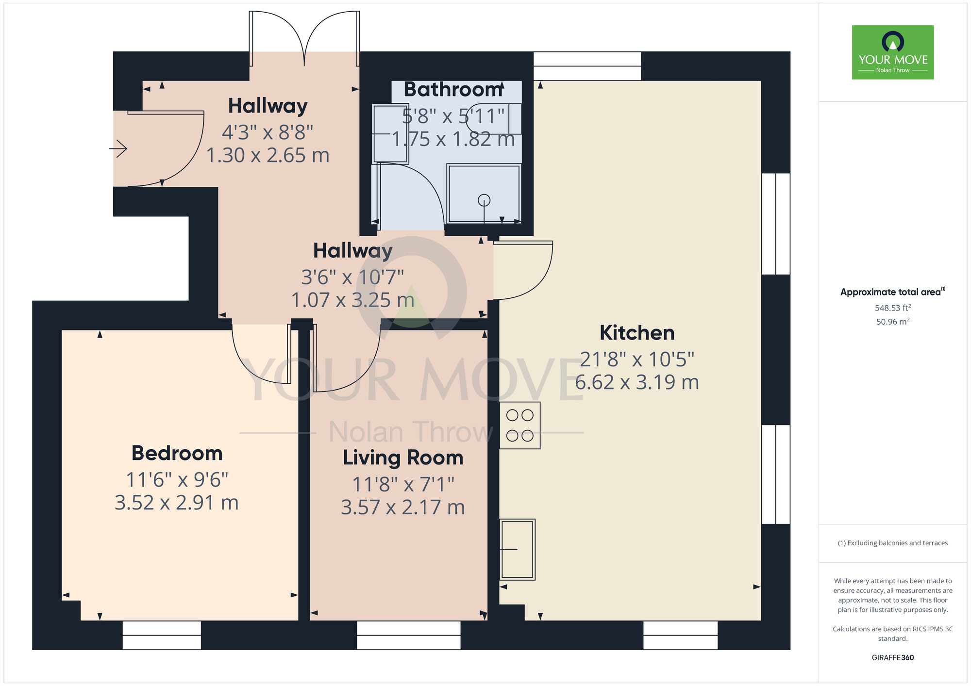 Floorplan of 2 bedroom  Flat to rent, Billing Road, Northampton, Northamptonshire, NN1