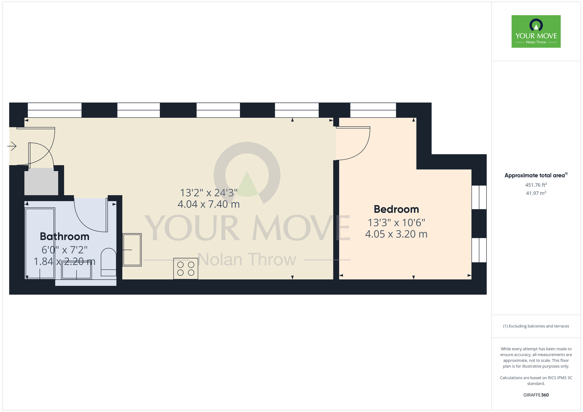 Floorplan of 1 bedroom  Flat for sale, Artizan Road, Abington, Northampton, Northamptonshire, NN1