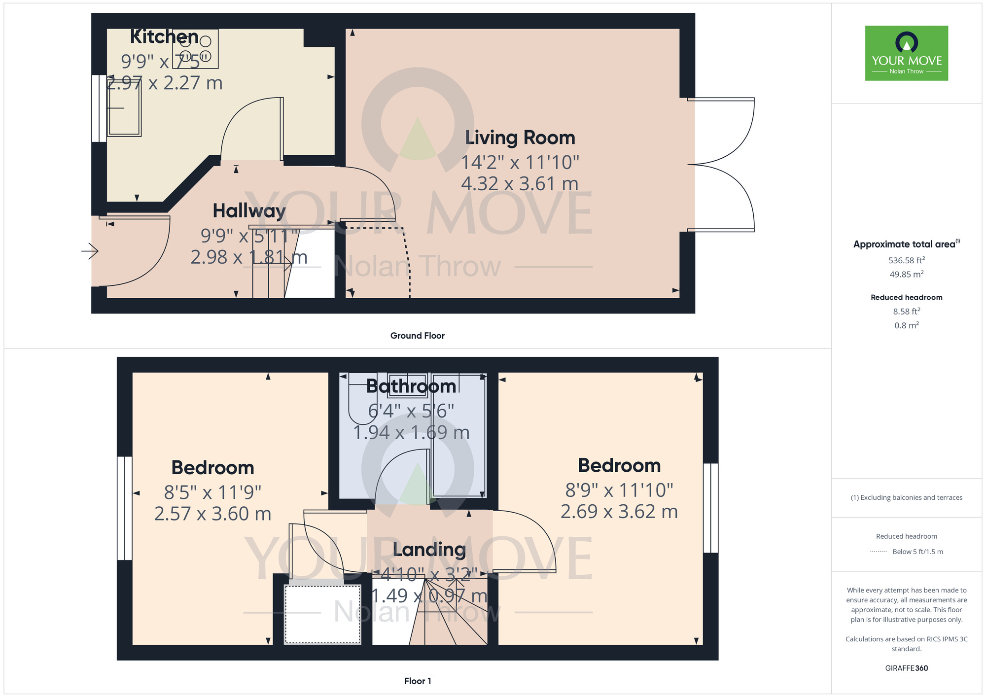 Floorplan of 2 bedroom End Terrace House for sale, Rochelle Way, Duston, Northamptonshire, NN5