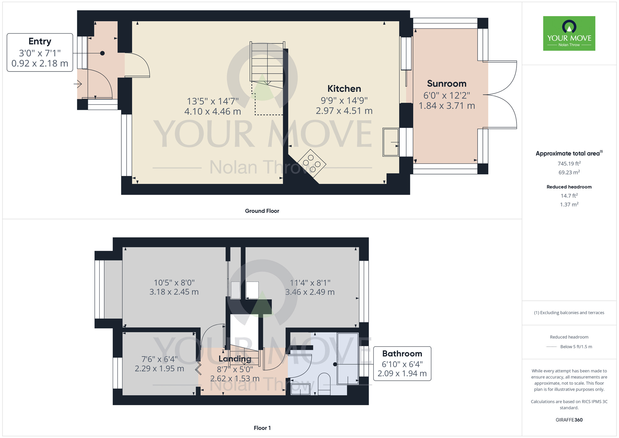 Floorplan of 3 bedroom  House to rent, Bowthorpe Close, Northampton, Northamptonshire, NN3