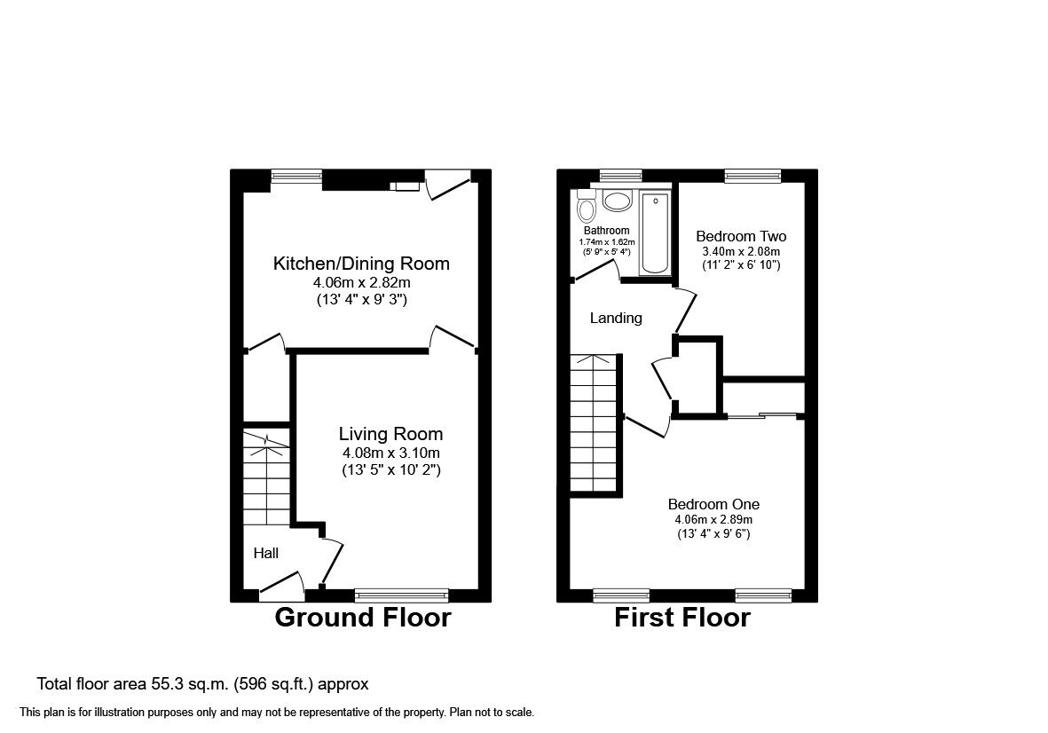 Floorplan of 2 bedroom Mid Terrace House to rent, Hartley Meadows, Whitchurch, Hampshire, RG28