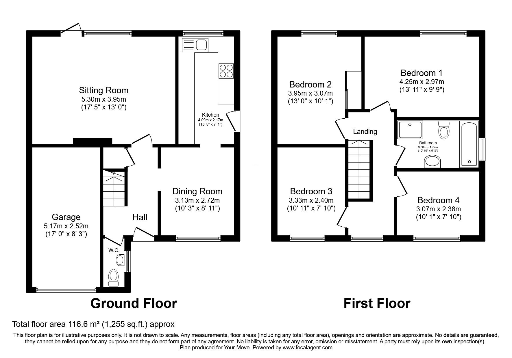 Floorplan of 4 bedroom Detached House for sale, Foxcotte Road, Charlton, Hampshire, SP10