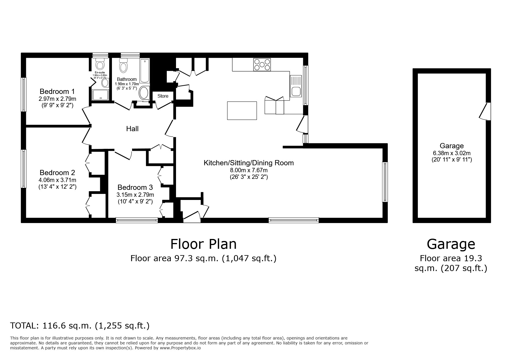 Floorplan of 3 bedroom Detached Bungalow for sale, Lime Walk, Andover, Hampshire, SP10