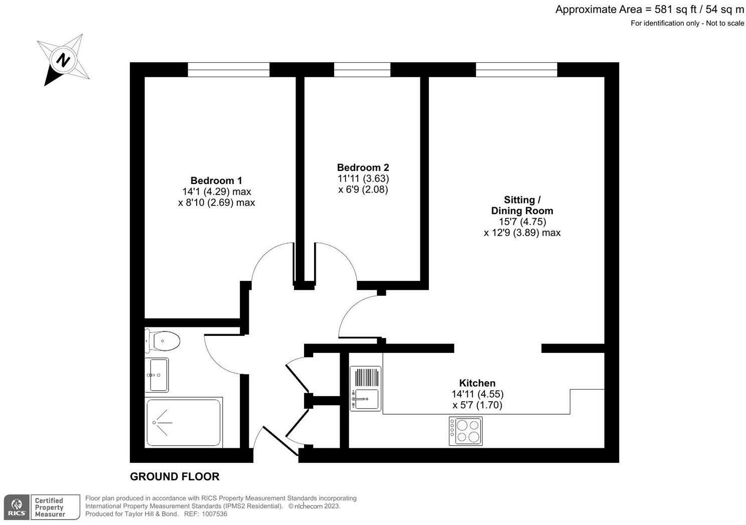 Floorplan of 2 bedroom  Flat to rent, Garden Close, Andover, Hampshire, SP10