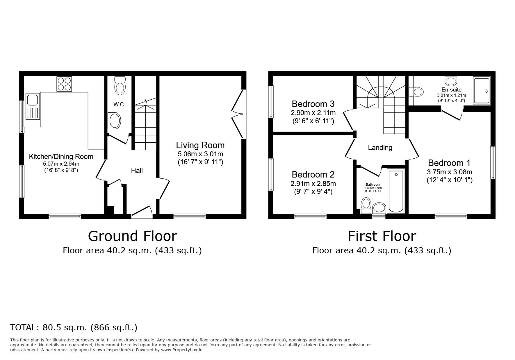 Floorplan of 3 bedroom Semi Detached House for sale, Hawthorn Avenue, Andover, Hampshire, SP11