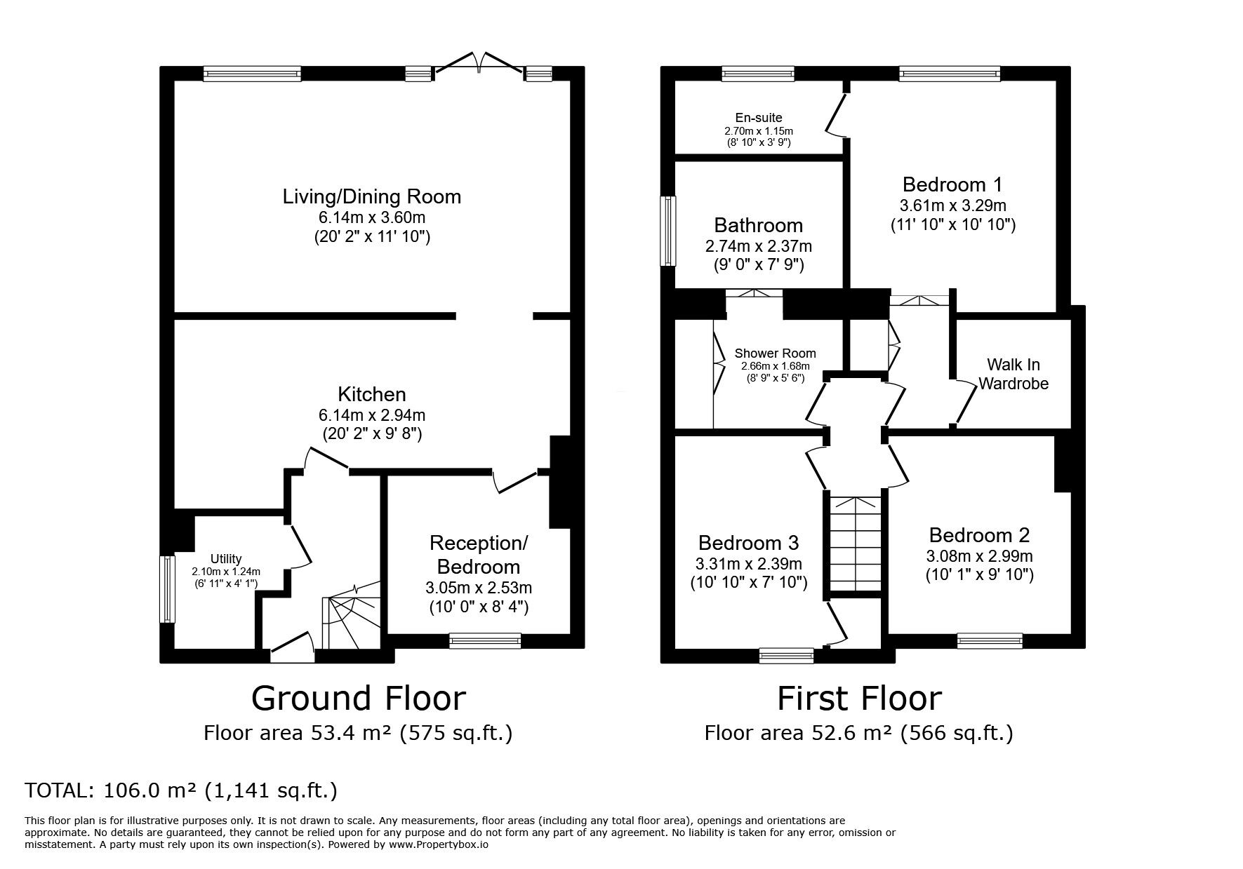 Floorplan of 3 bedroom End Terrace House for sale, Sandys Road, Basingstoke, Hampshire, RG22