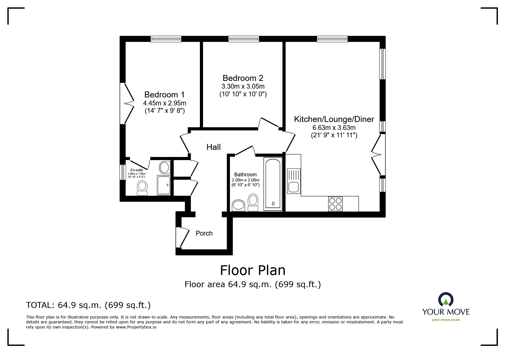 Floorplan of 2 bedroom  Flat for sale, Saddle Way, Andover, Hampshire, SP11